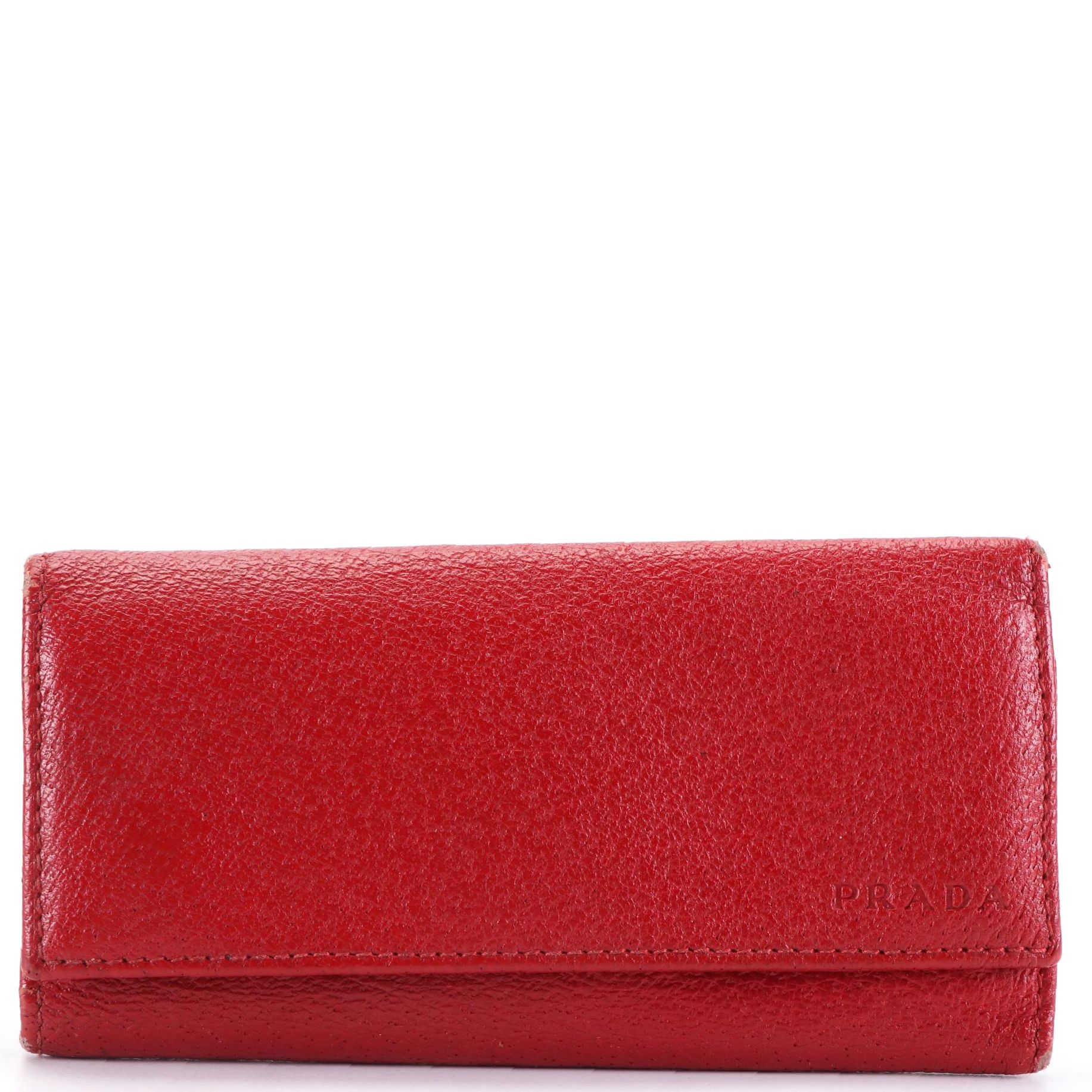 Prada 6-Key Holder in Red Leather