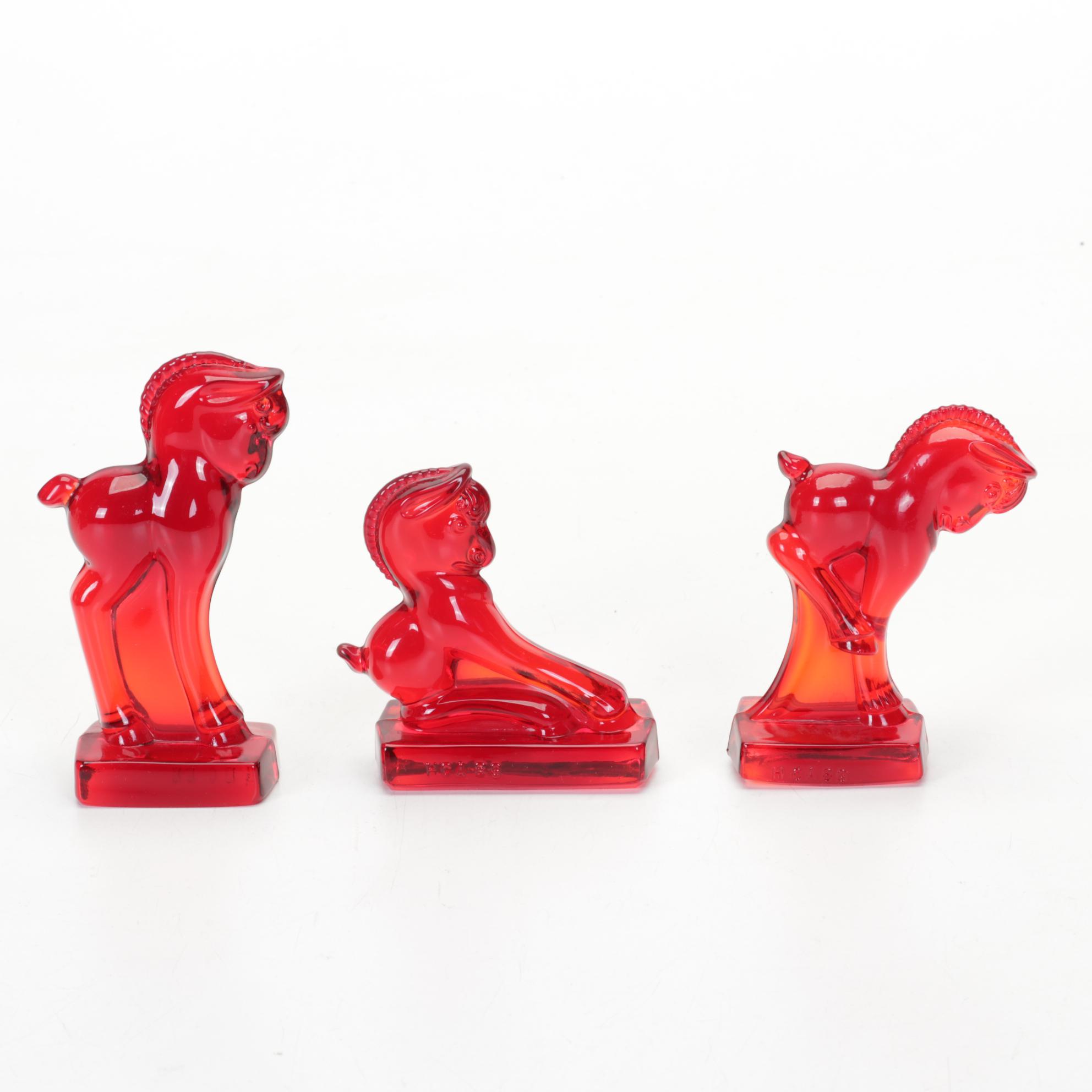 Heisey by Dalzell Viking, Imperial Red and Amber Oscar, Filly, Colt Glass Horses