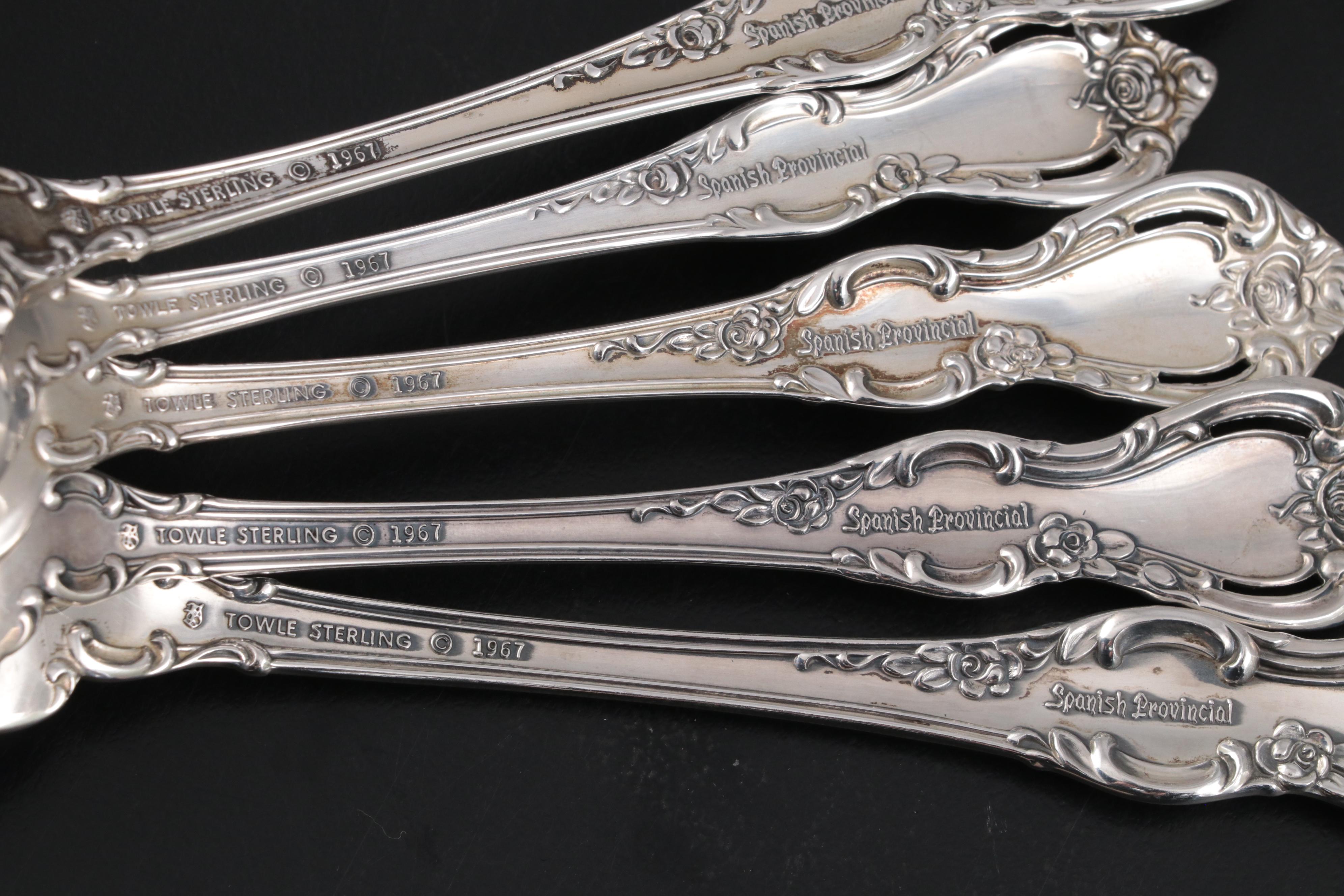 Towle "Spanish Provincial" Sterling Silver Flatware, Mid to Late 20th Century