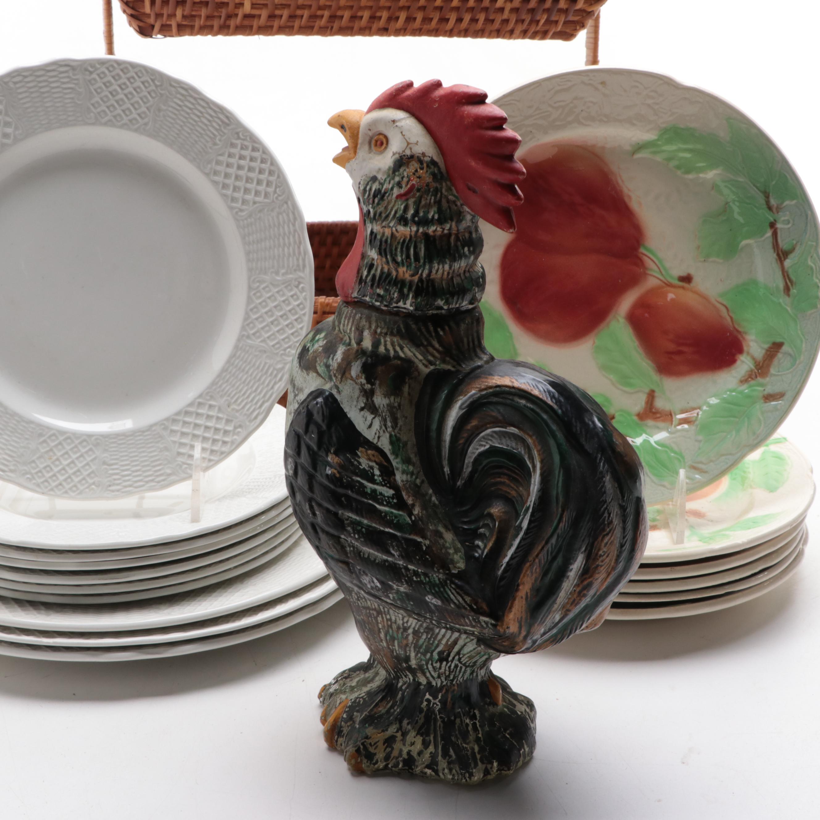 St. Clement Fruit Motif Ceramic Plates with Burleigh Ironstone Teacups and More