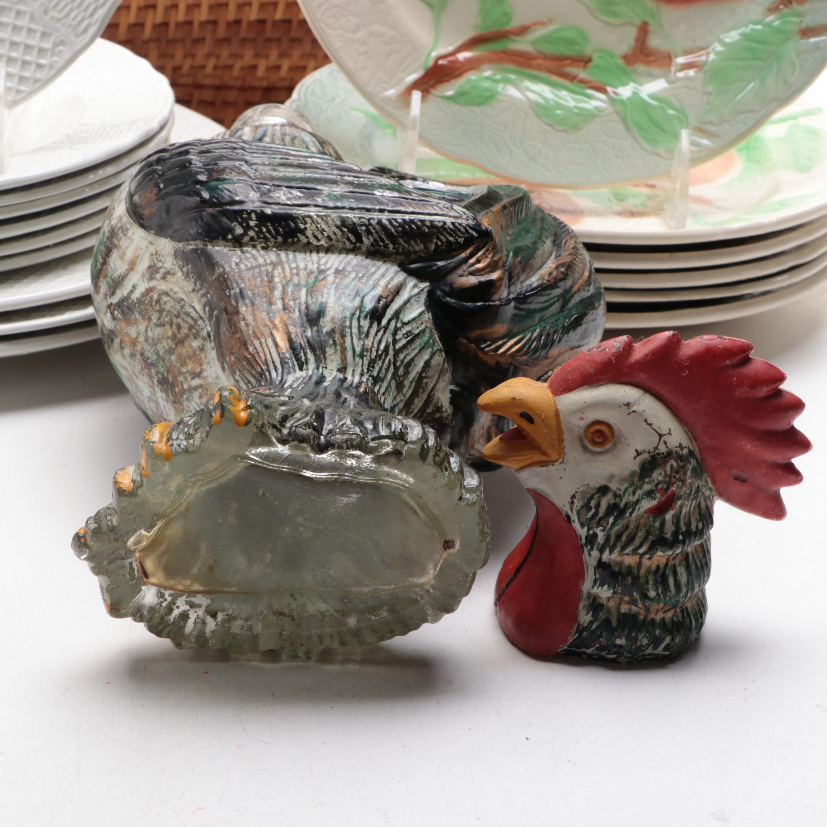 St. Clement Fruit Motif Ceramic Plates with Burleigh Ironstone Teacups and More