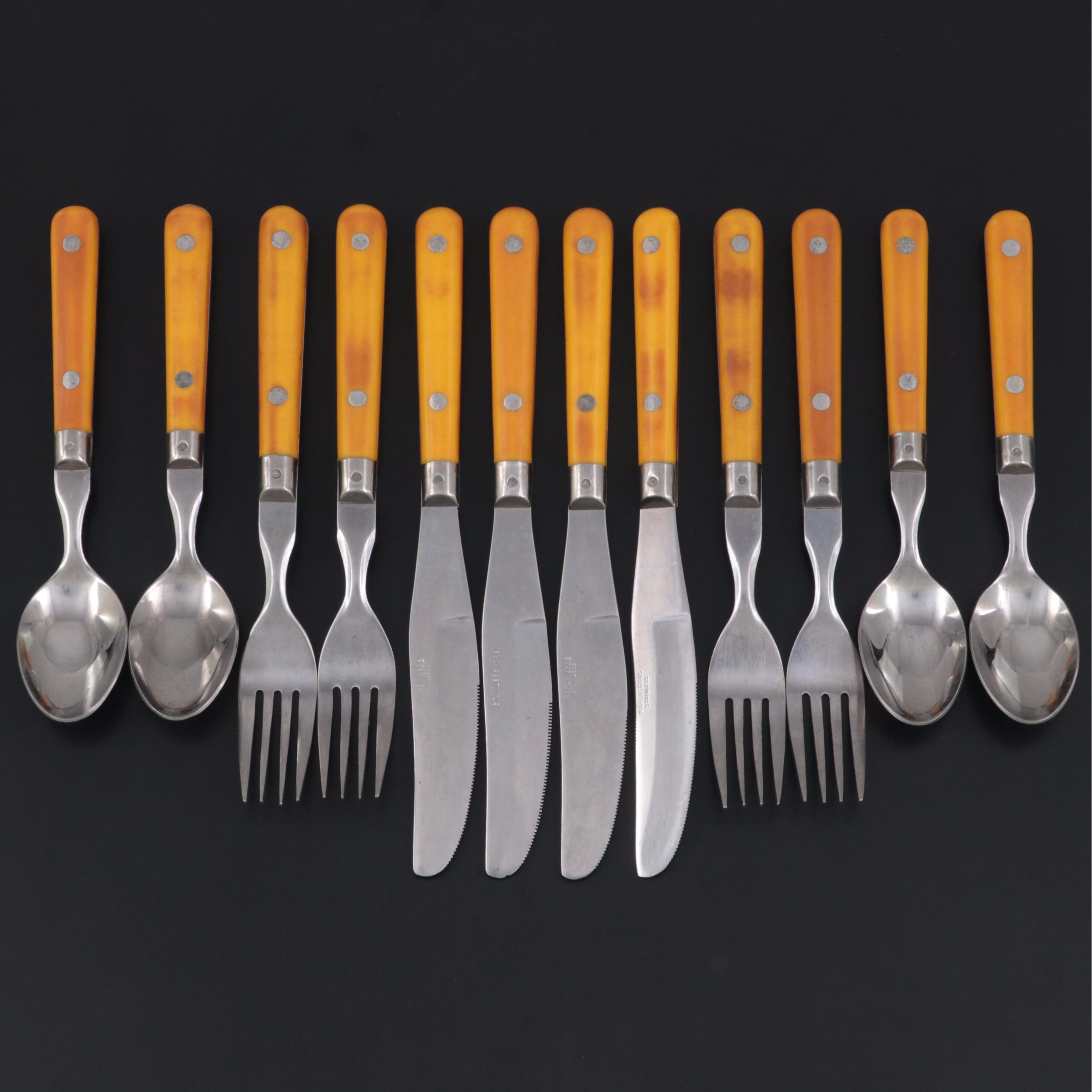 Stainless Steel Riveted Plastic Handled Flatware