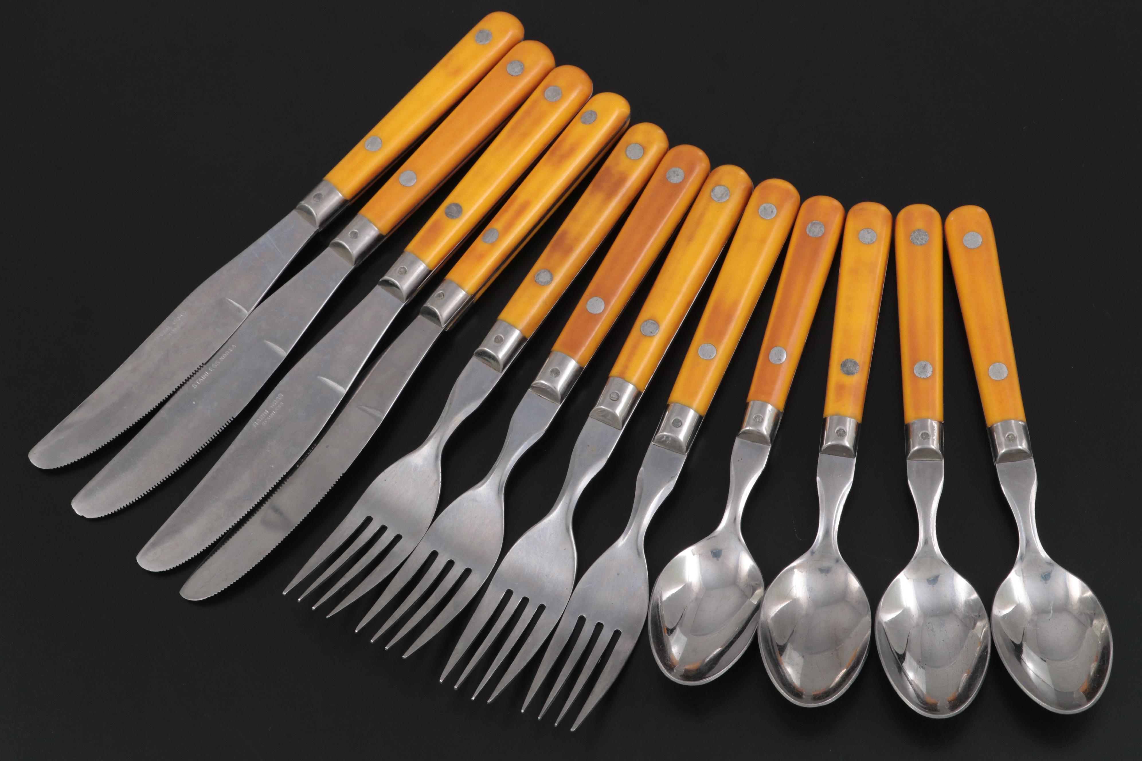 Stainless Steel Riveted Plastic Handled Flatware