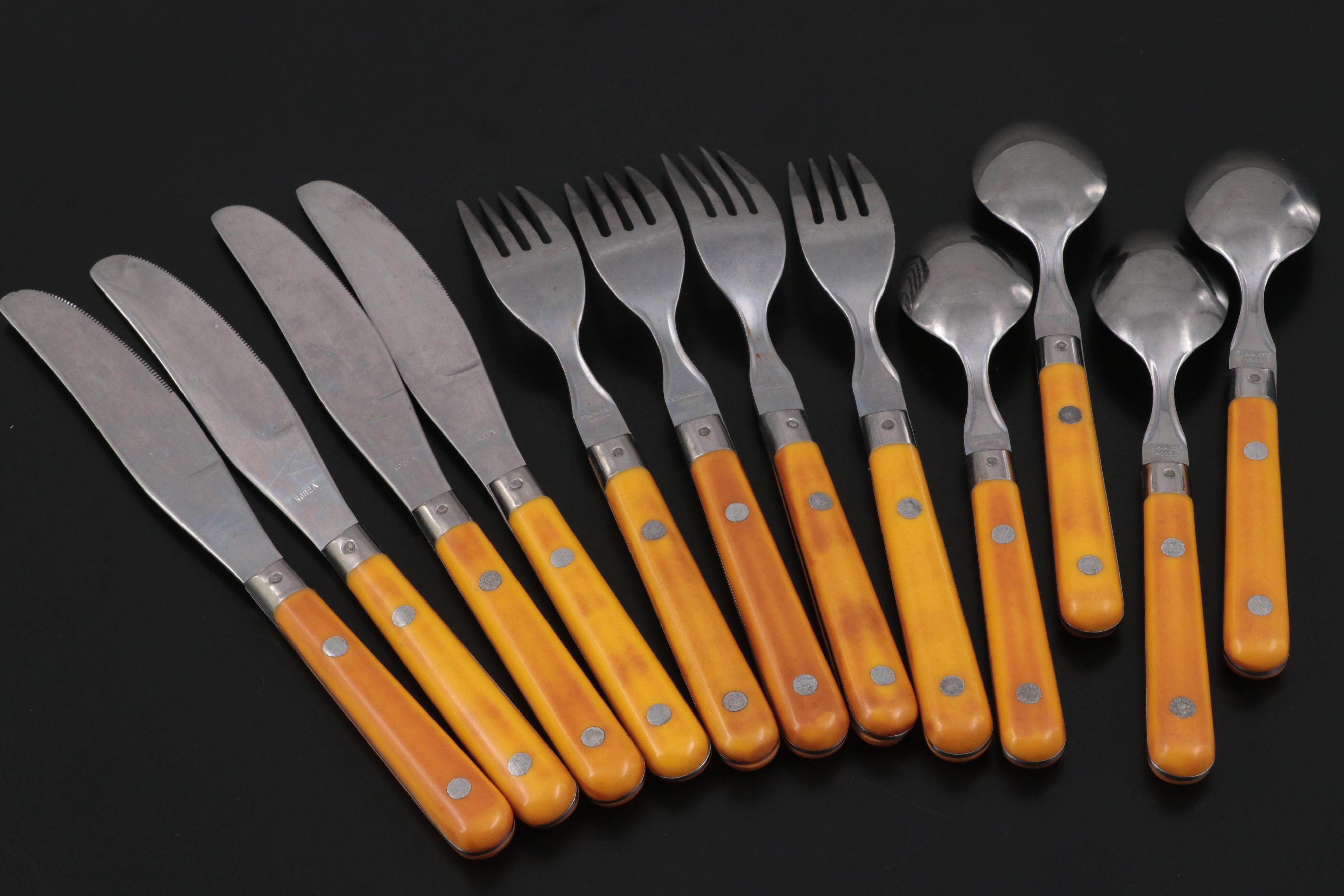 Stainless Steel Riveted Plastic Handled Flatware