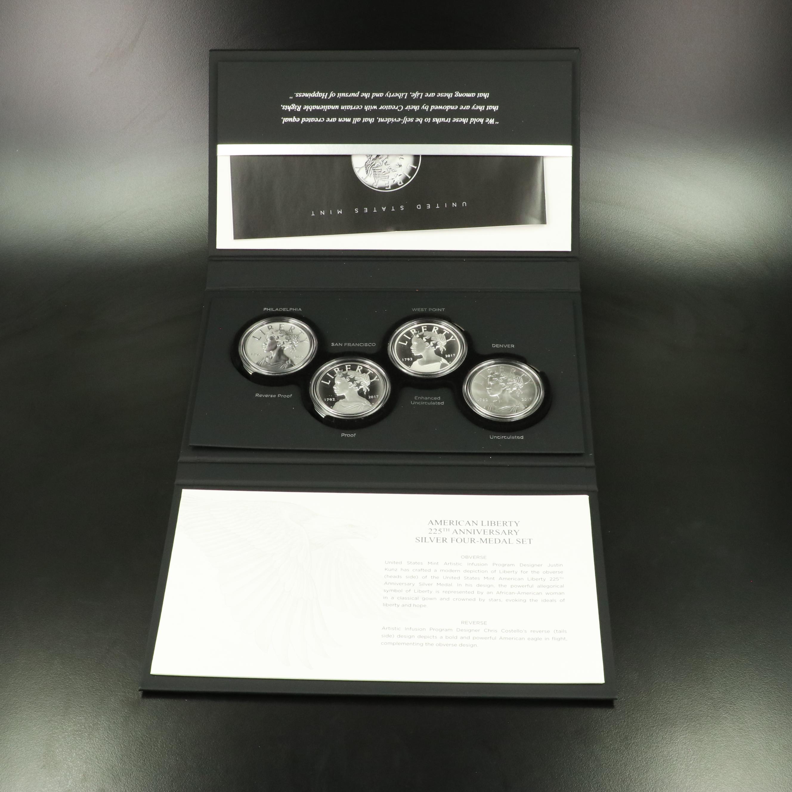 2017 American Liberty 225th Anniversary Silver Four Medal Set