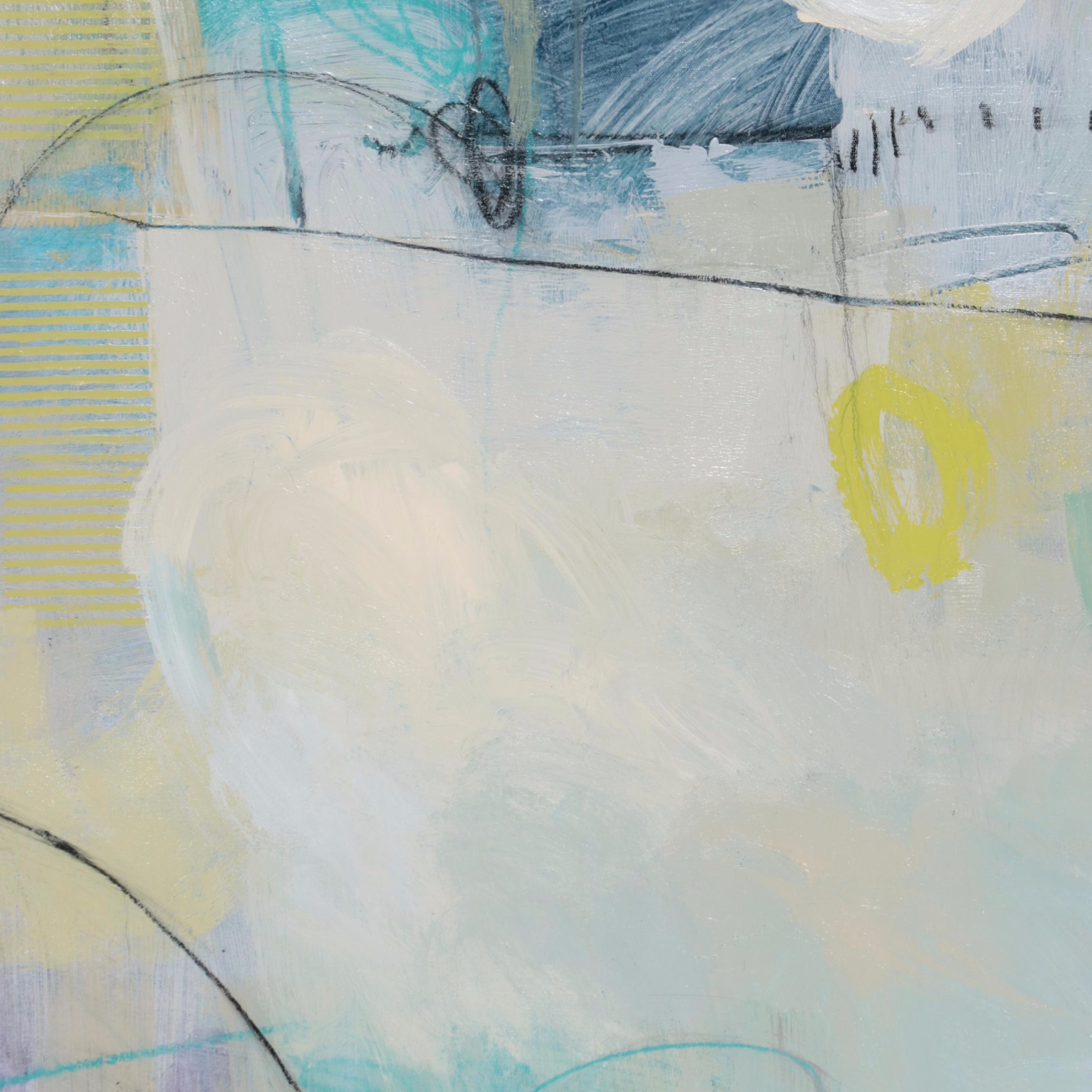 Ursula J. Brenner Abstract Mixed Media Painting on Unstretched Canvas