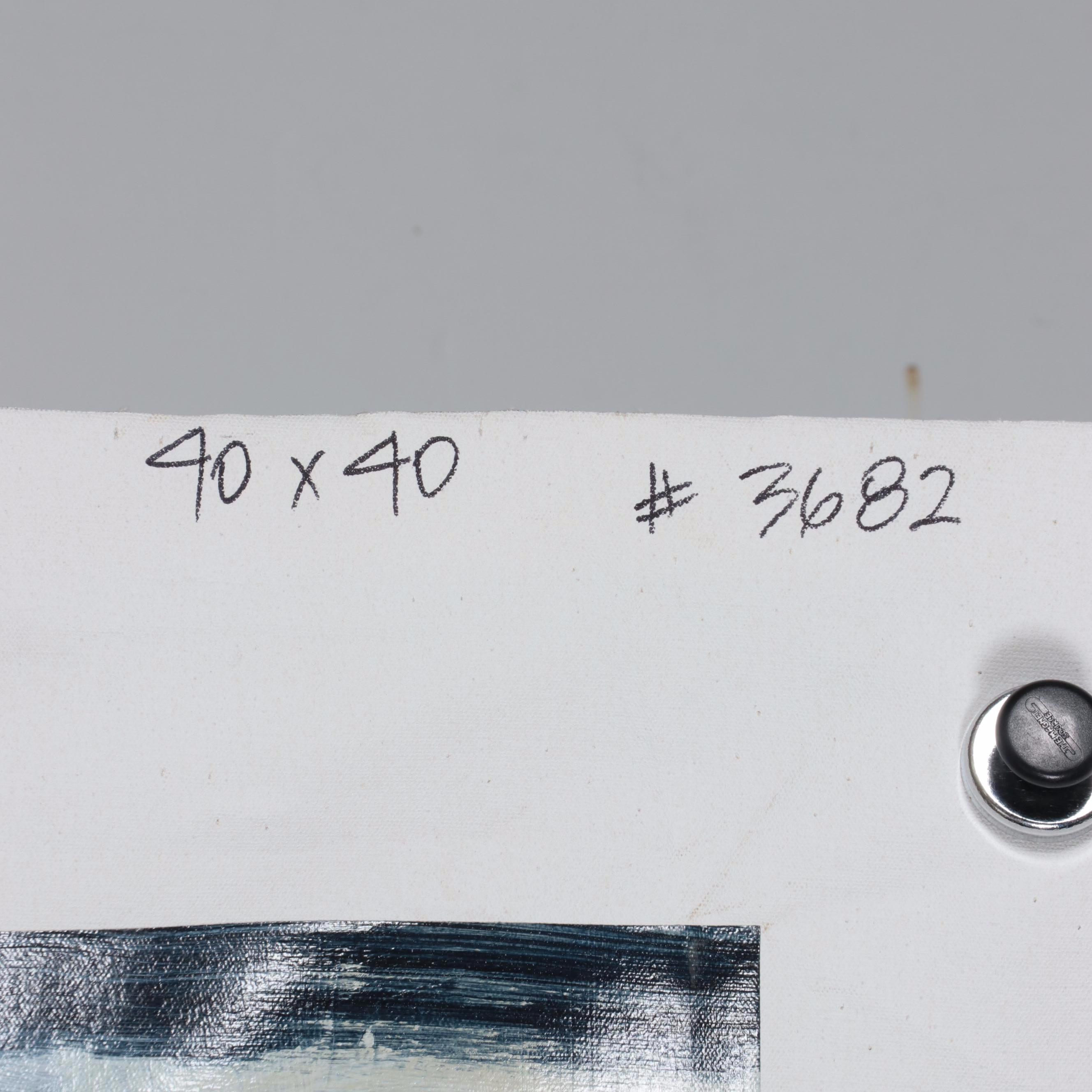 Ursula J. Brenner Abstract Mixed Media Painting on Unstretched Canvas