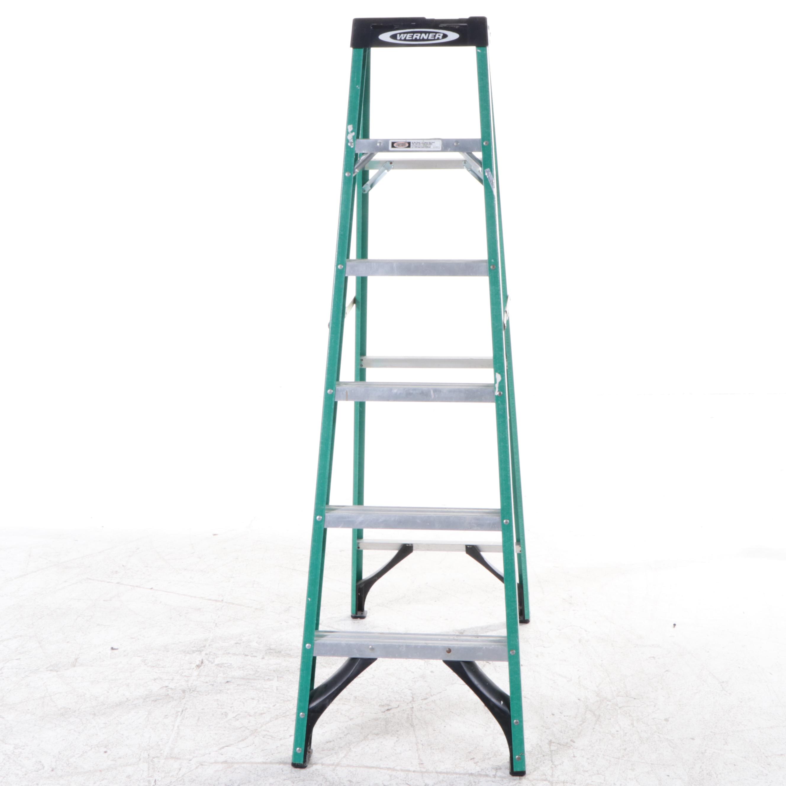 Werner Fiberglass and Aluminum 6' Step Ladder