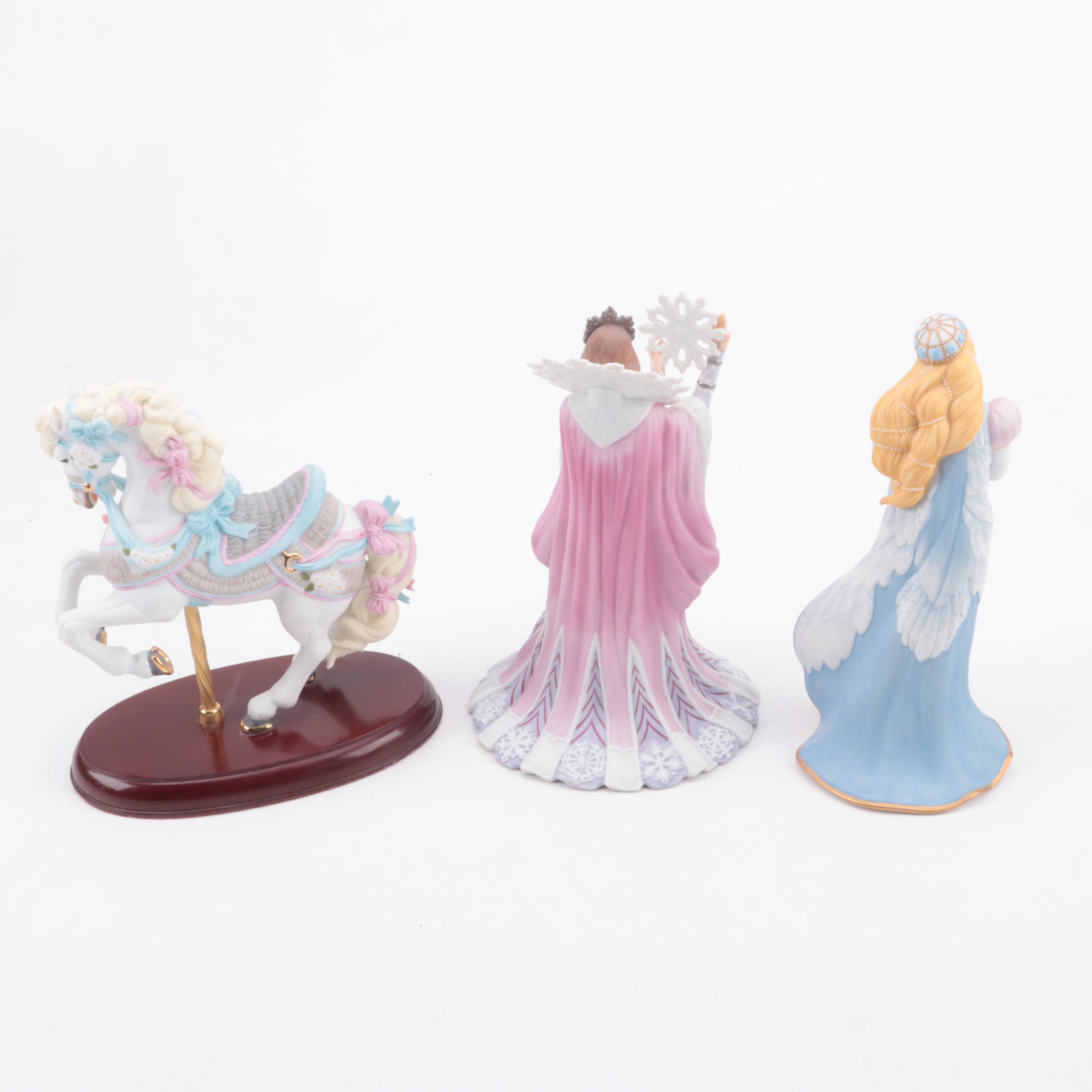 Lenox Carousel Horse and Legendary Princesses Porcelain Figurines