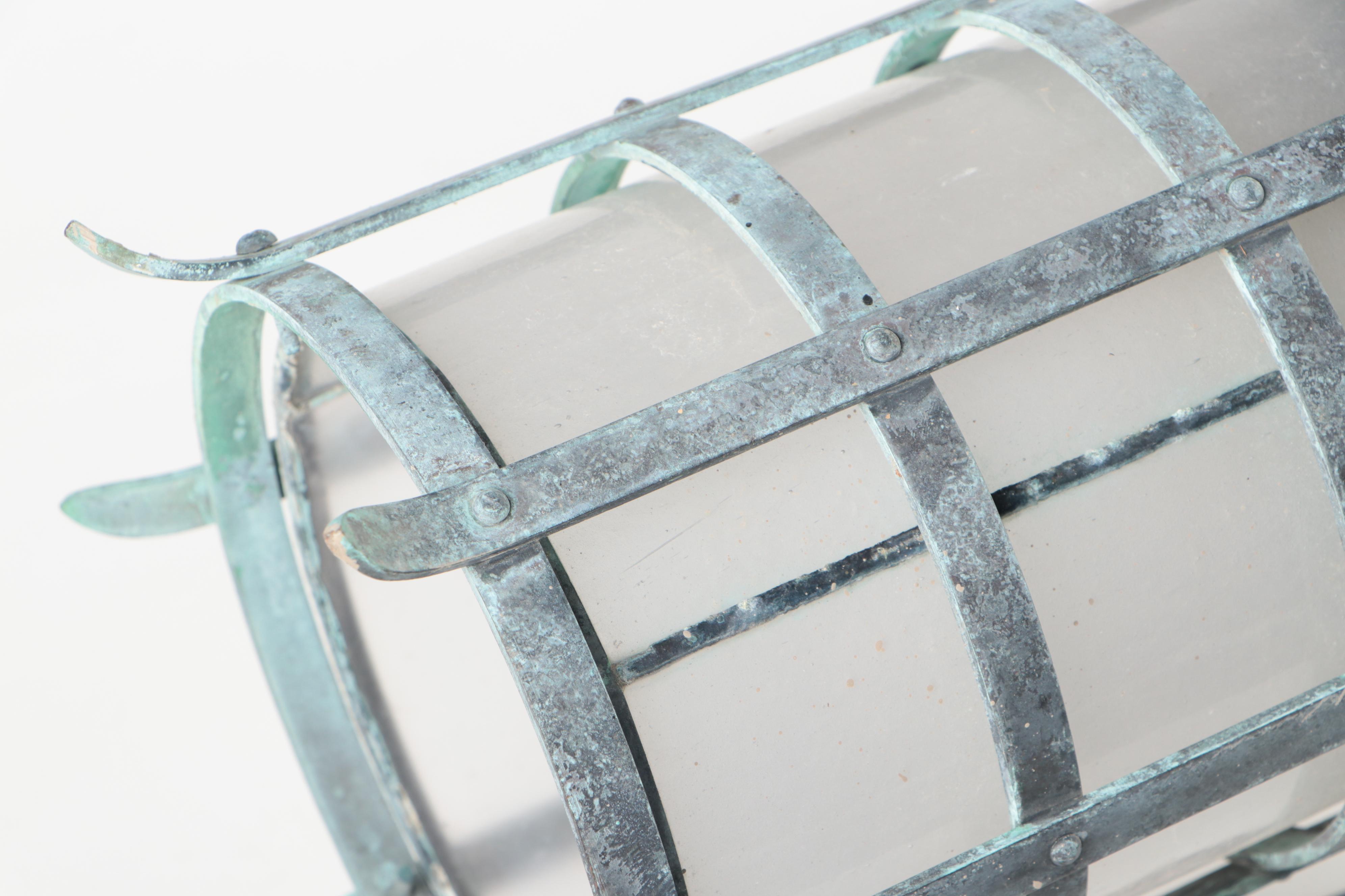 Gothic Revival Metal and Satin Glass Wall Lantern Sconce