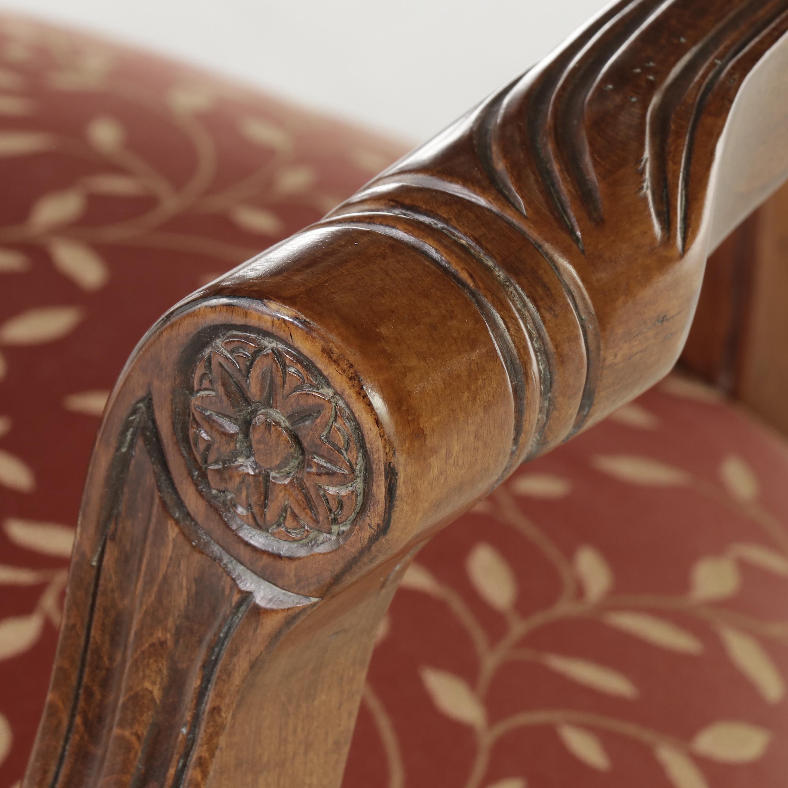 George III Style Armchair Plus French Provincial Style Table, Incl. Fairfield