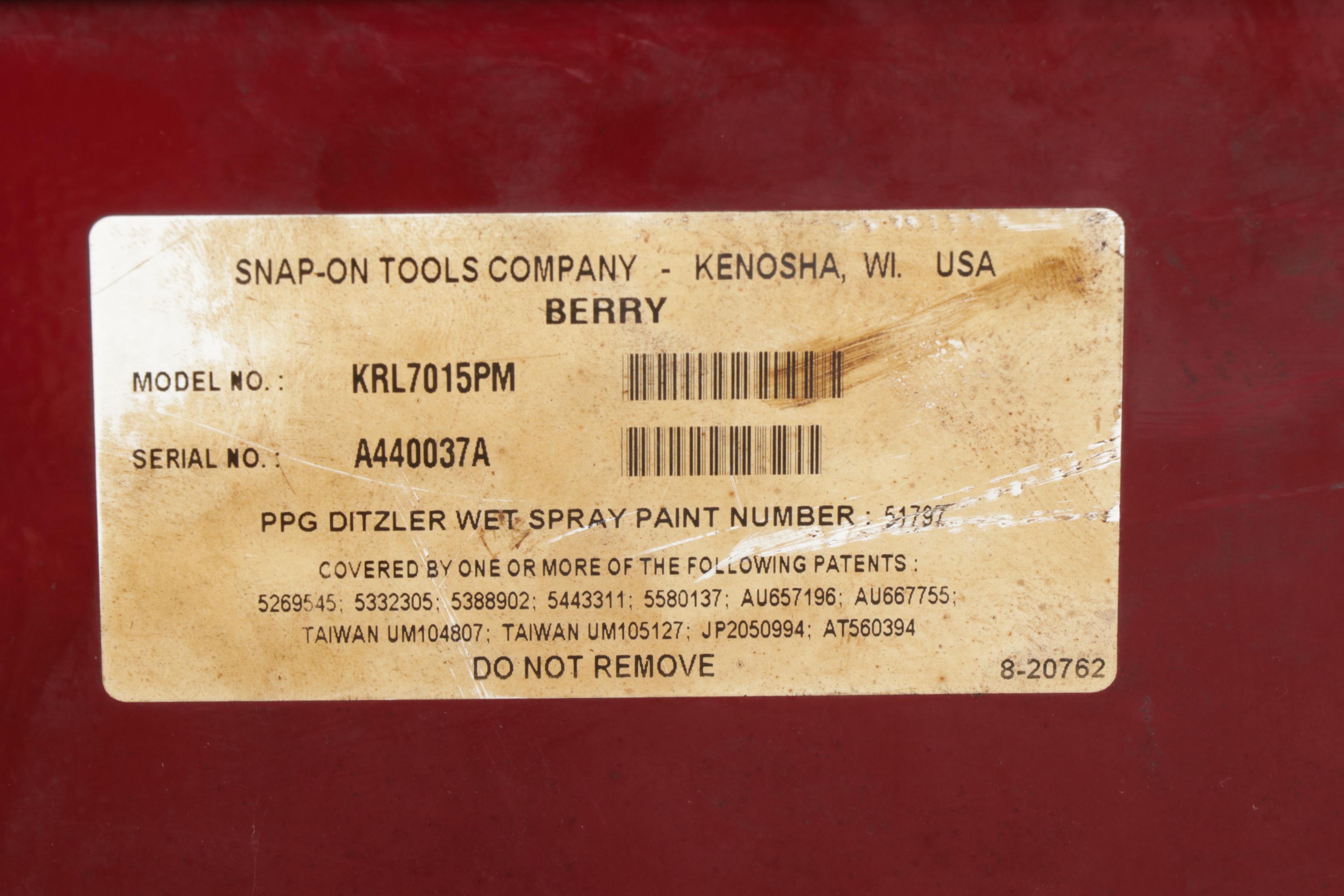 Snap-On Maroon Tool Cabinet