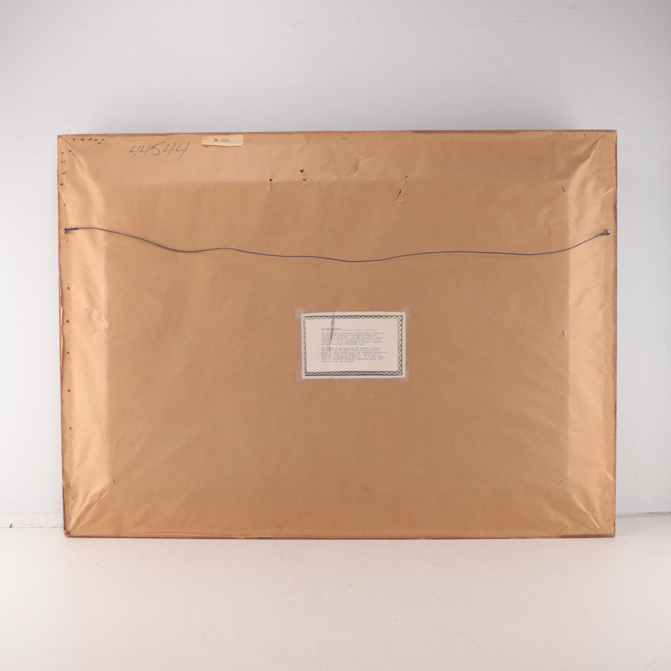 Julius Grodner Oil Painting of Figure With Parasol Along the River