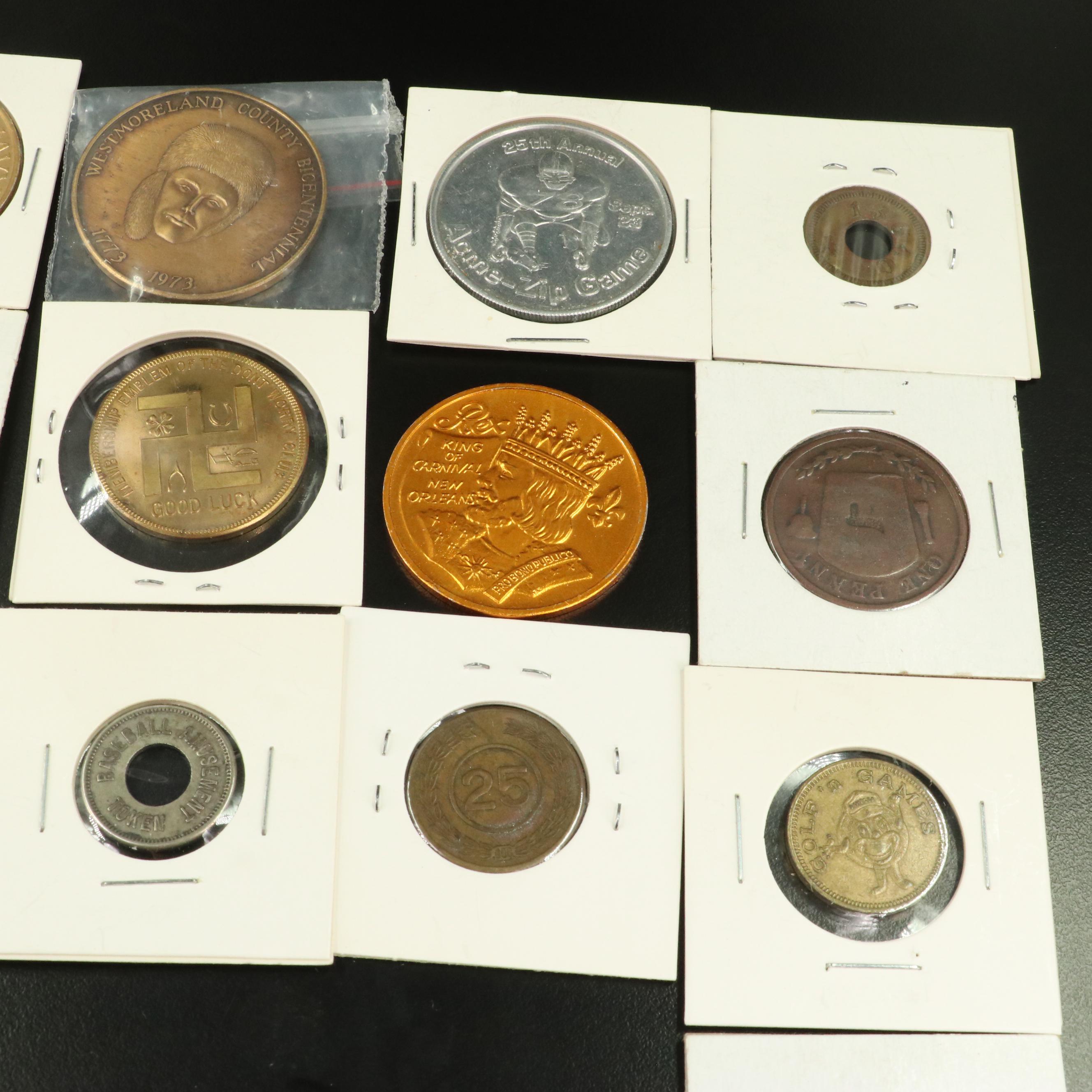 Collection of More Than Fifty Tokens and Medals