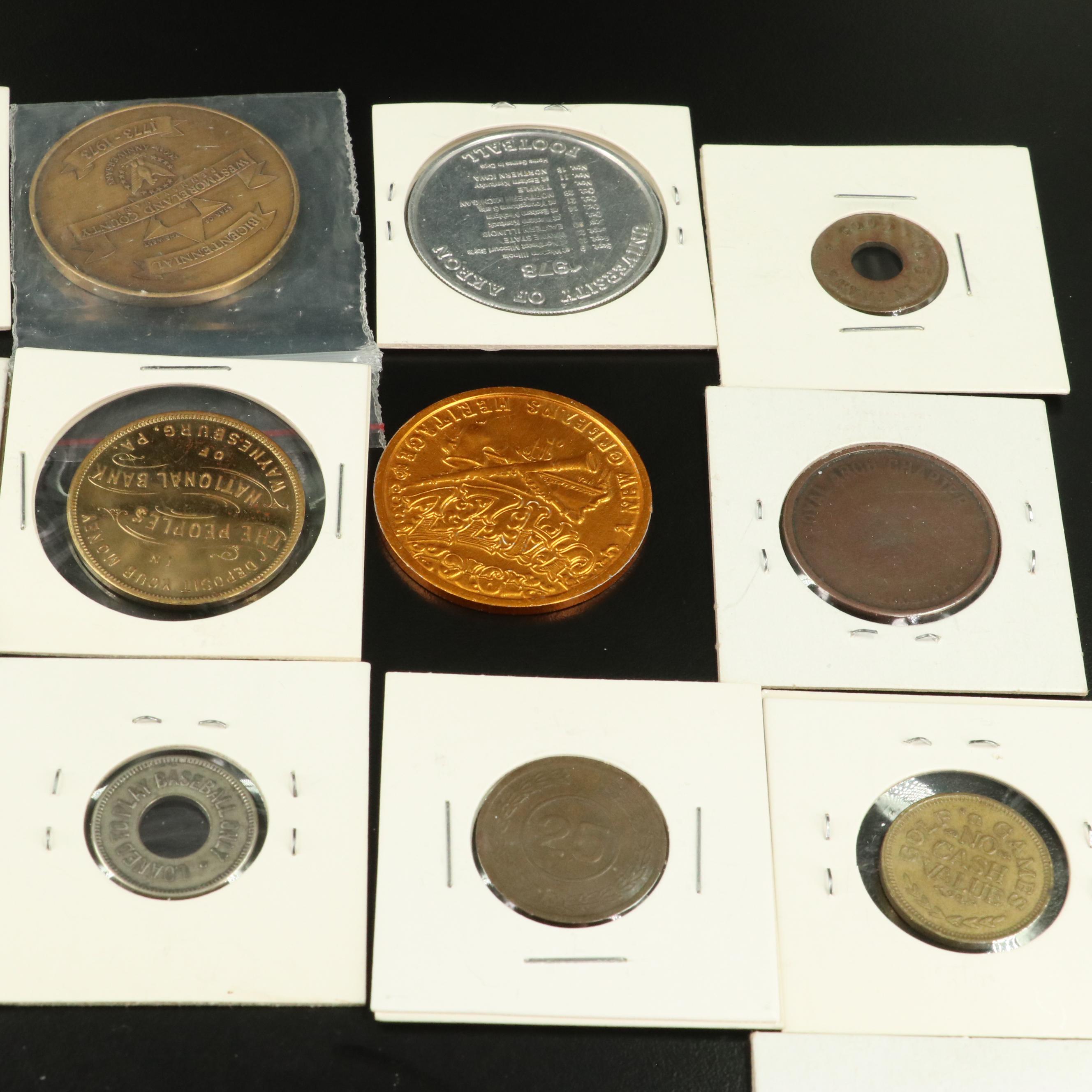 Collection of More Than Fifty Tokens and Medals