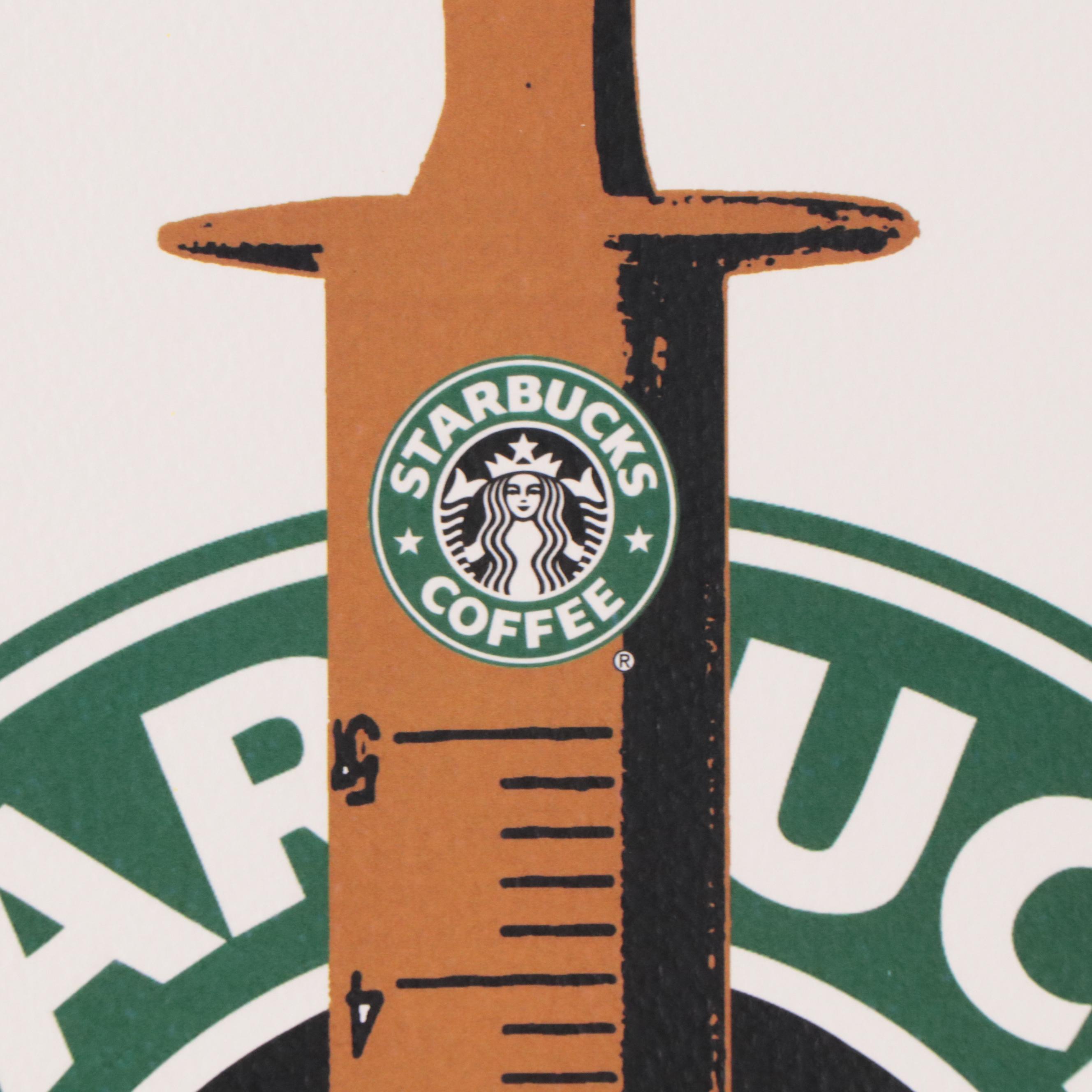 Death NYC Pop Art Offset Lithograph of Starbucks Coffee Syringe, 2019