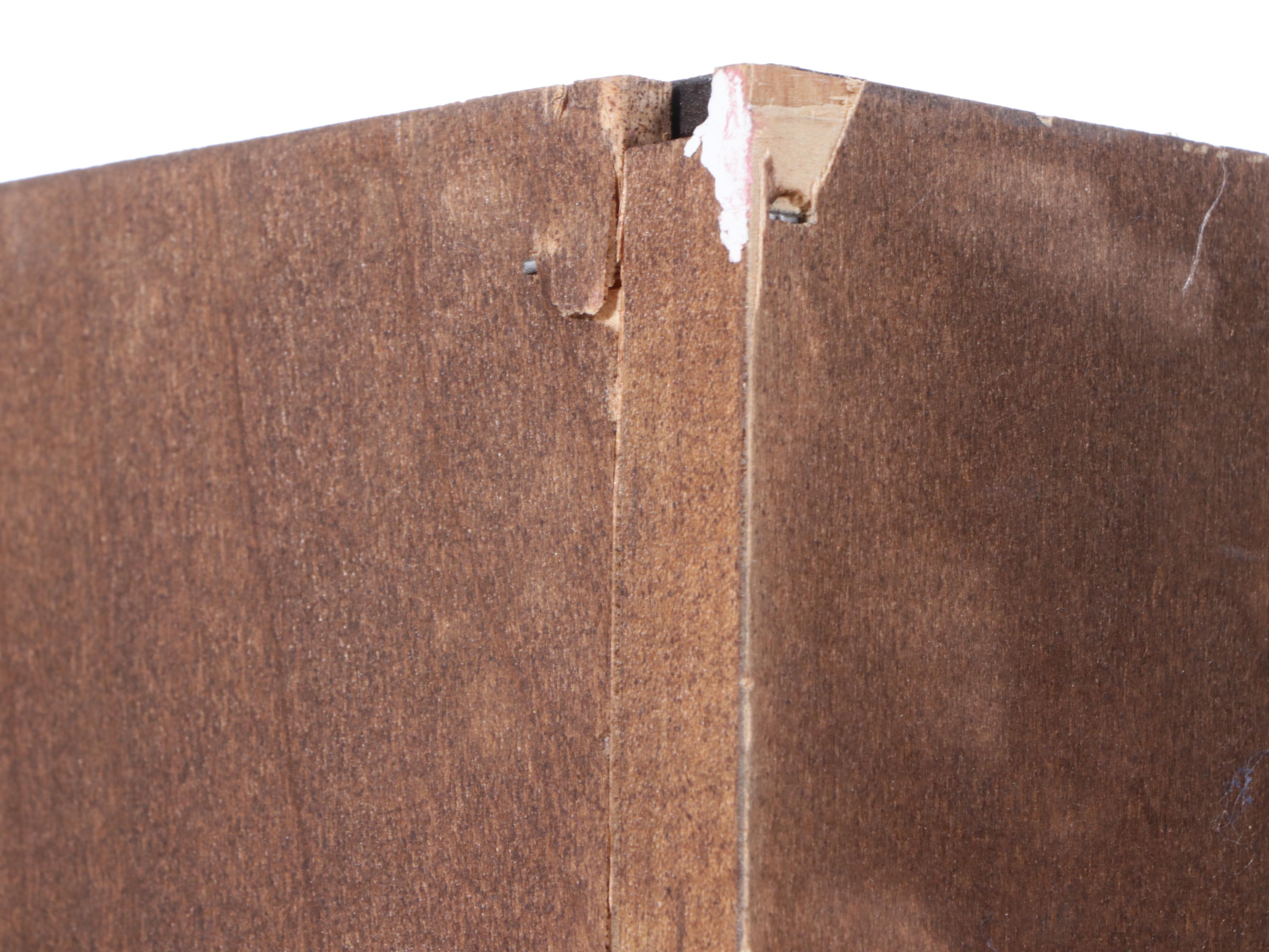 Walnut Finished Corner Bookcase with Scalloped Bonnet