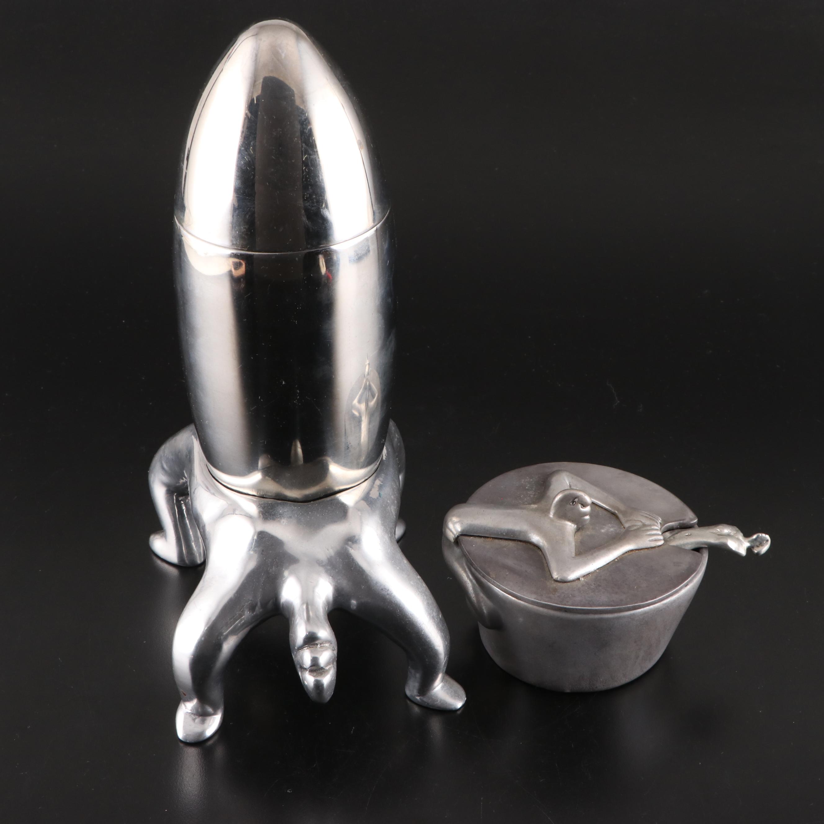 Carrol Boyes Stainless Steel Cocktail Shaker and Sugar Bowl