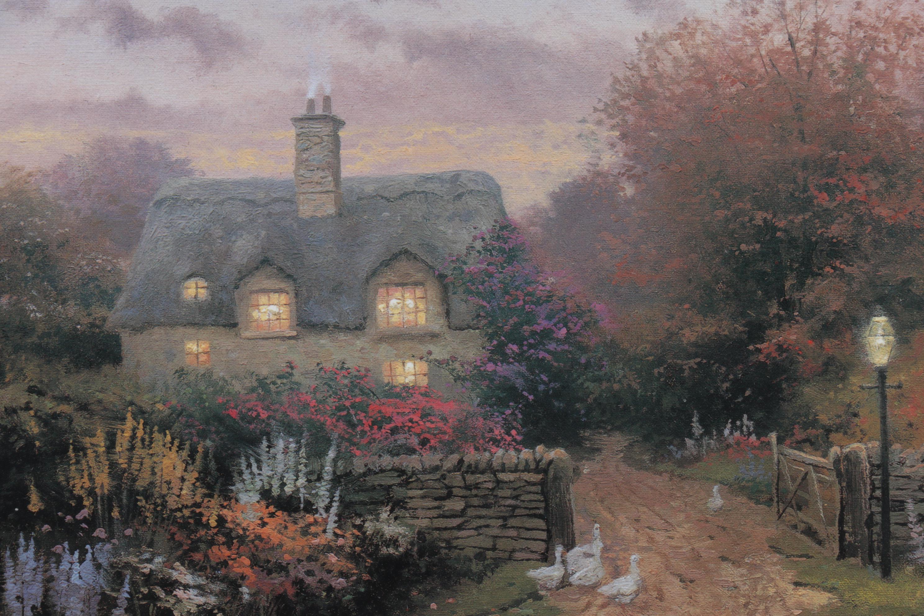 Offset Lithographs After Thomas Kinkade With Collector Plates