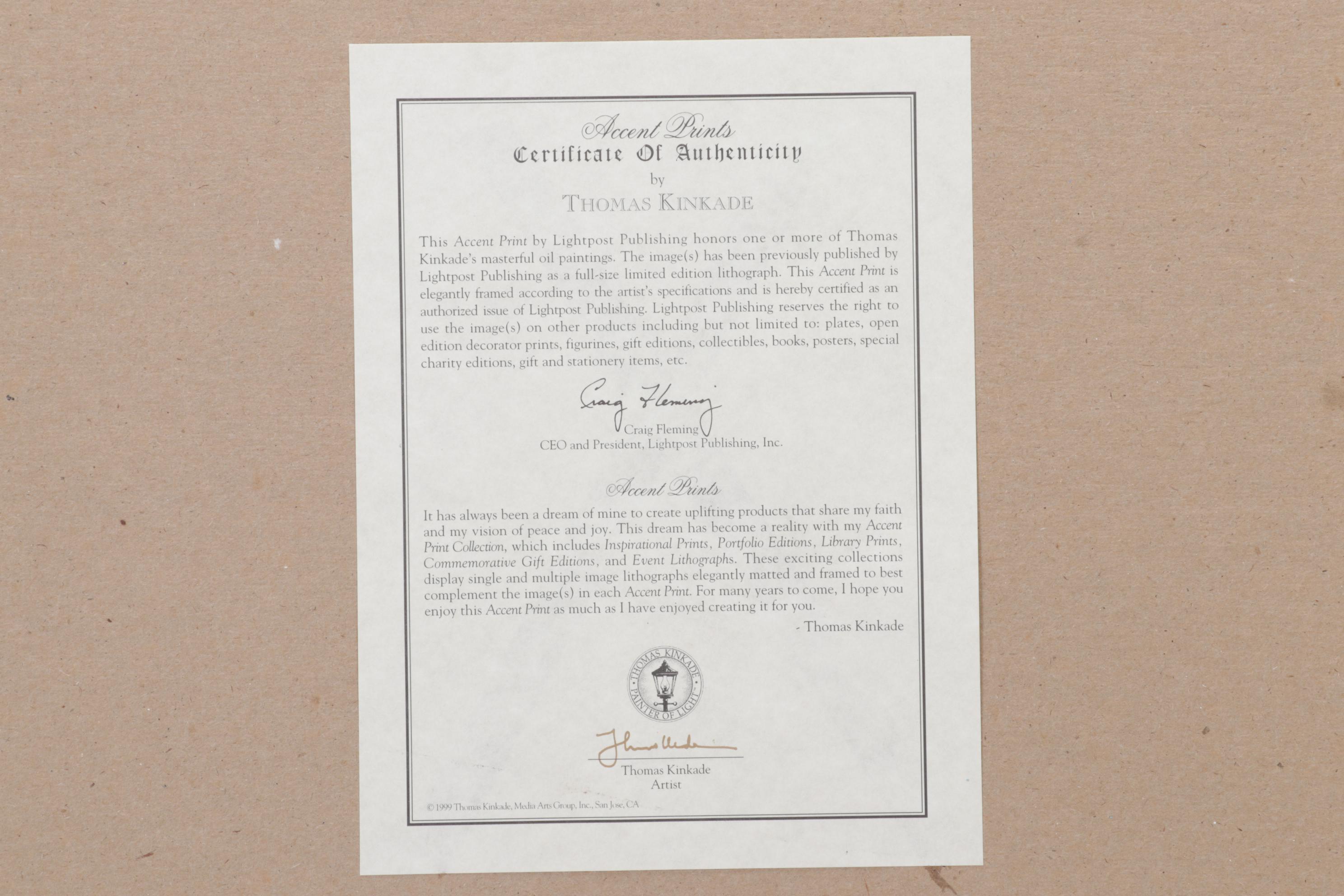 Offset Lithographs After Thomas Kinkade With Collector Plates