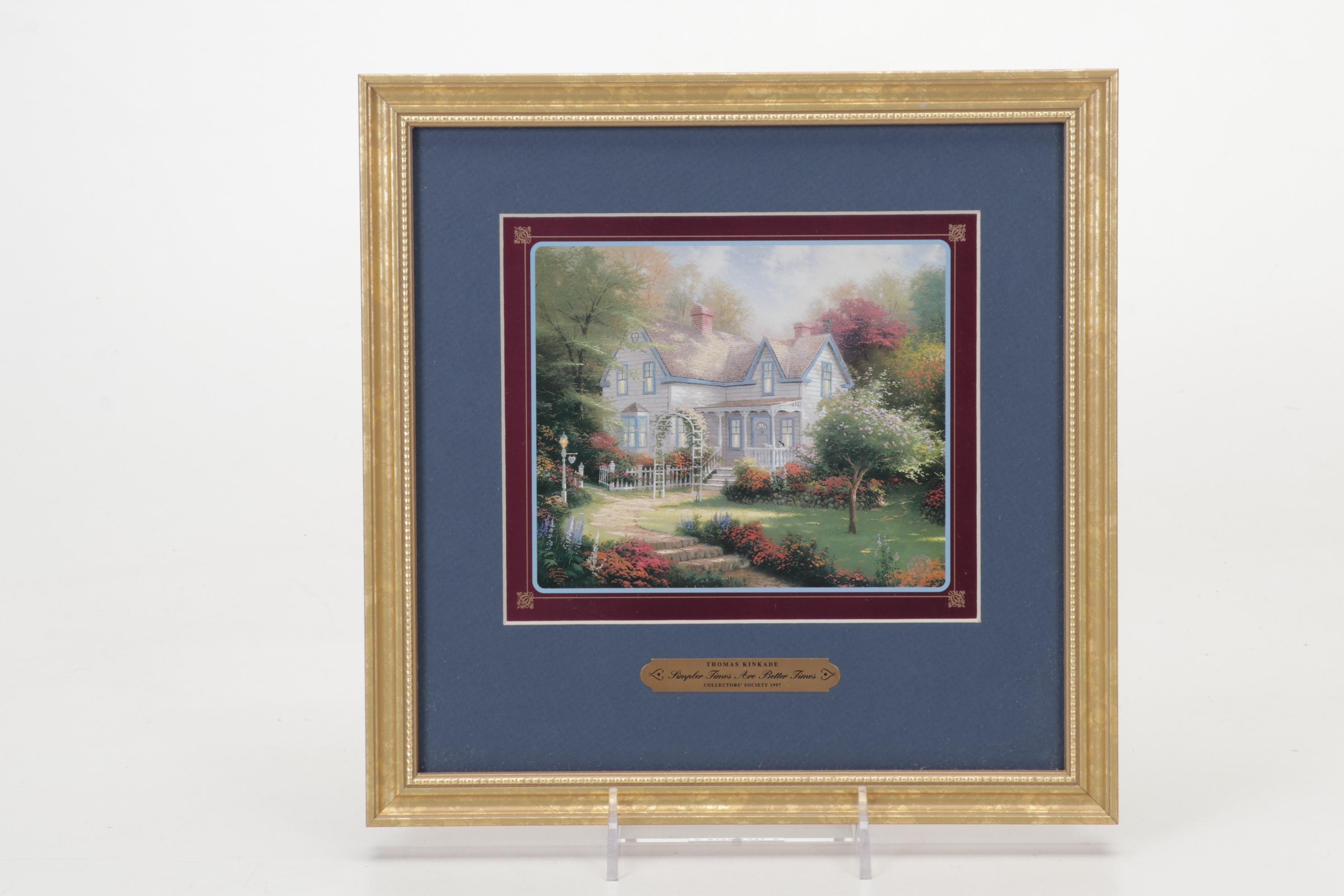 Offset Lithographs After Thomas Kinkade With Collector Plates