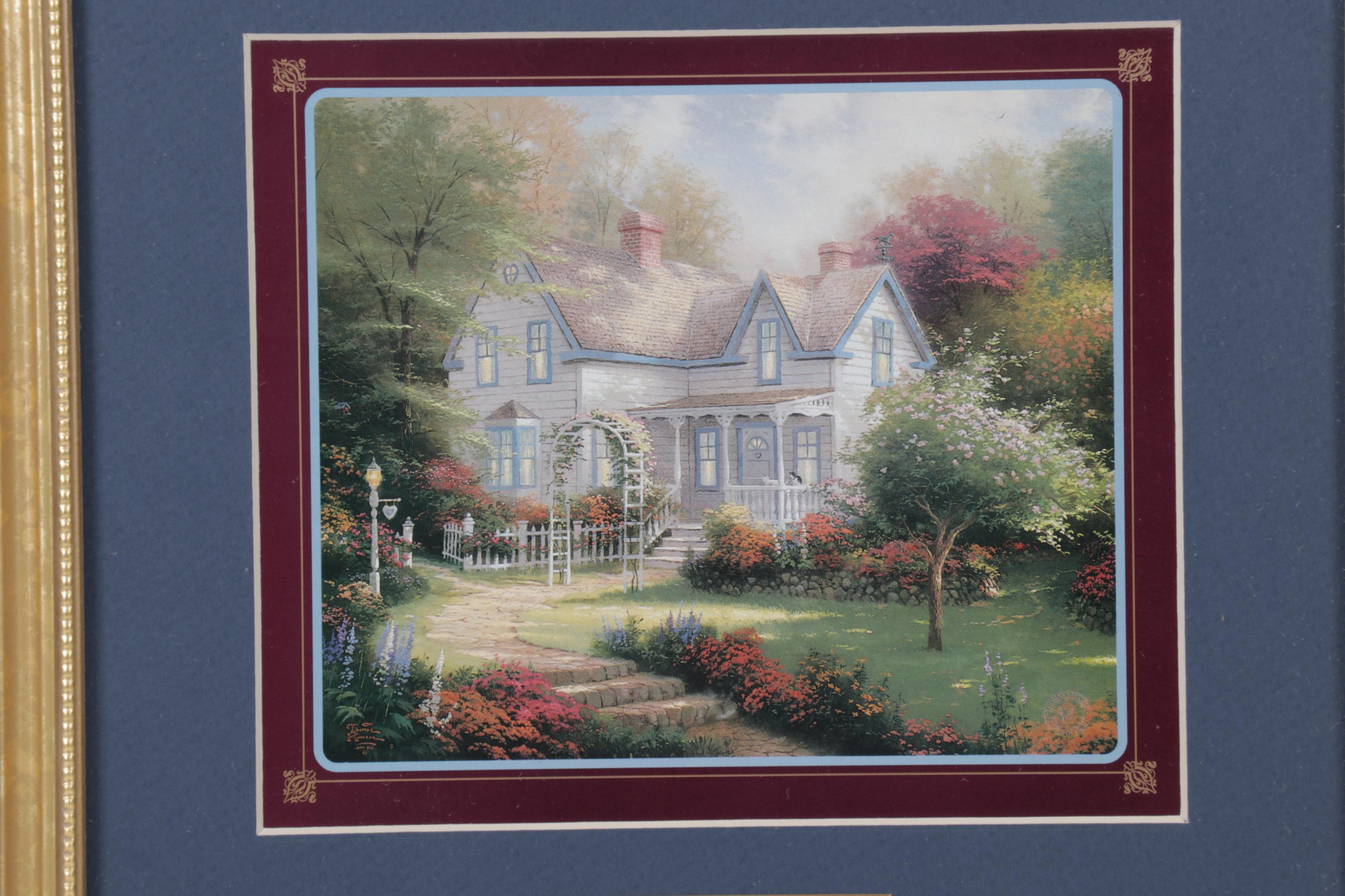 Offset Lithographs After Thomas Kinkade With Collector Plates