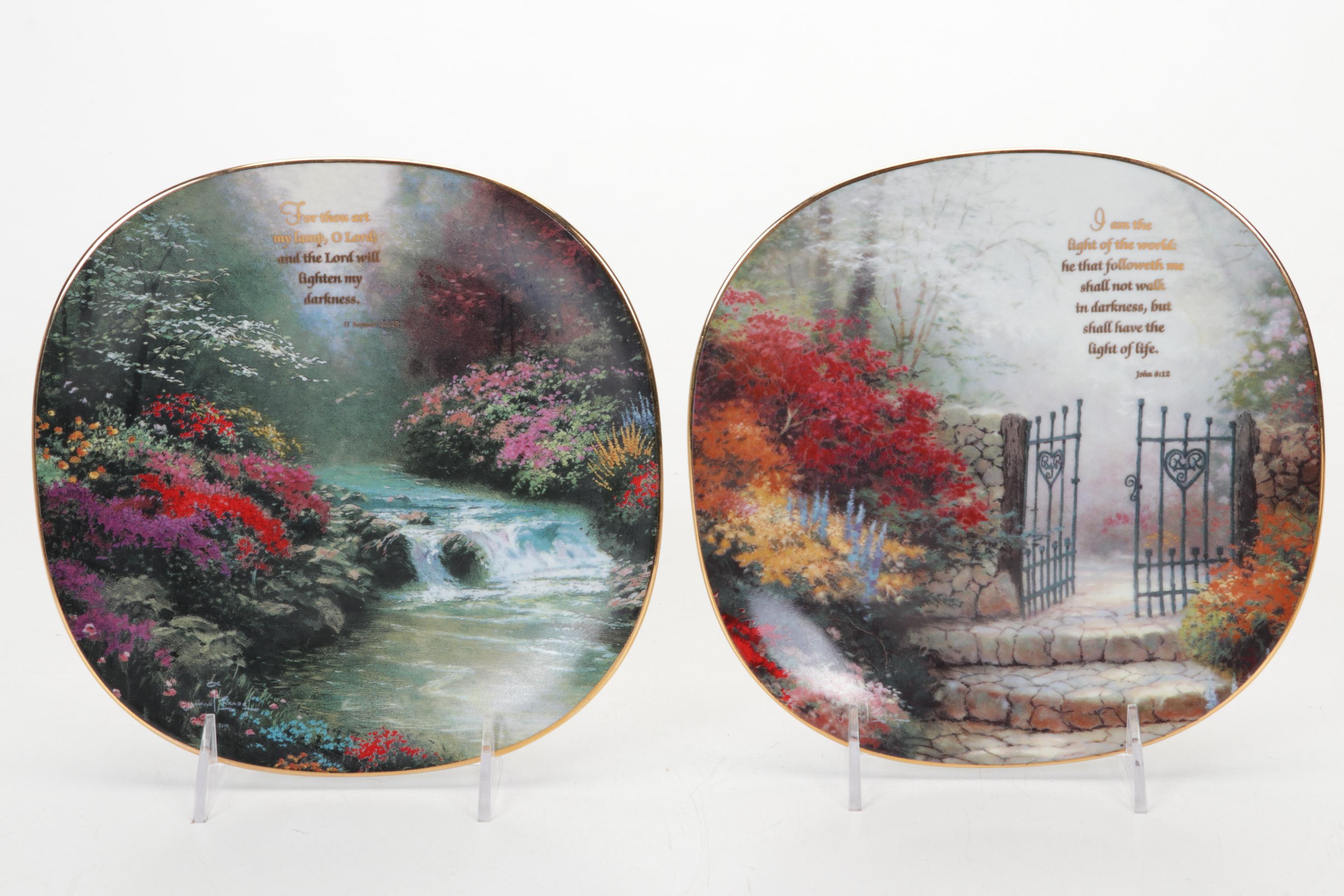Offset Lithographs After Thomas Kinkade With Collector Plates