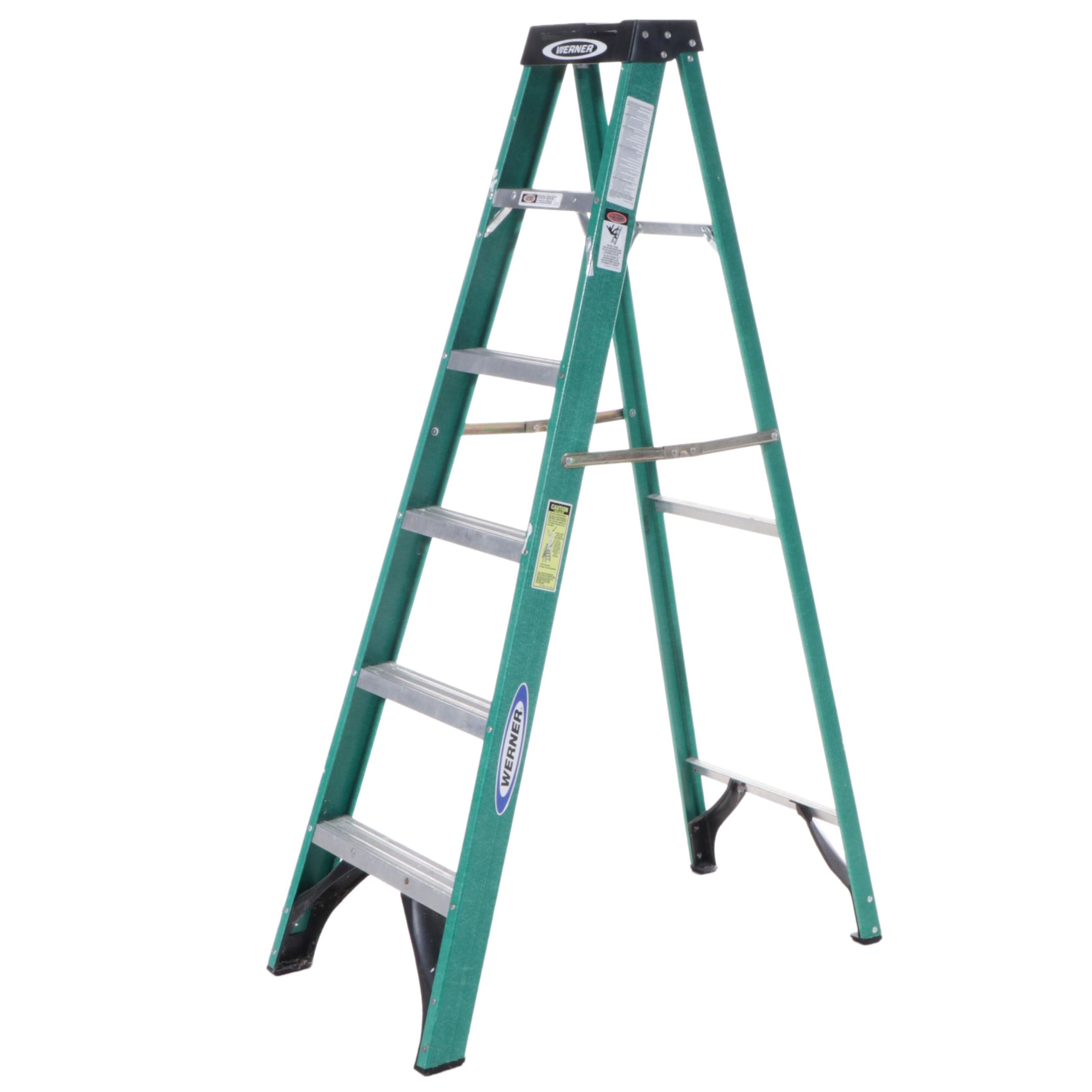 Werner Fiberglass and Aluminum 6' Step Ladder