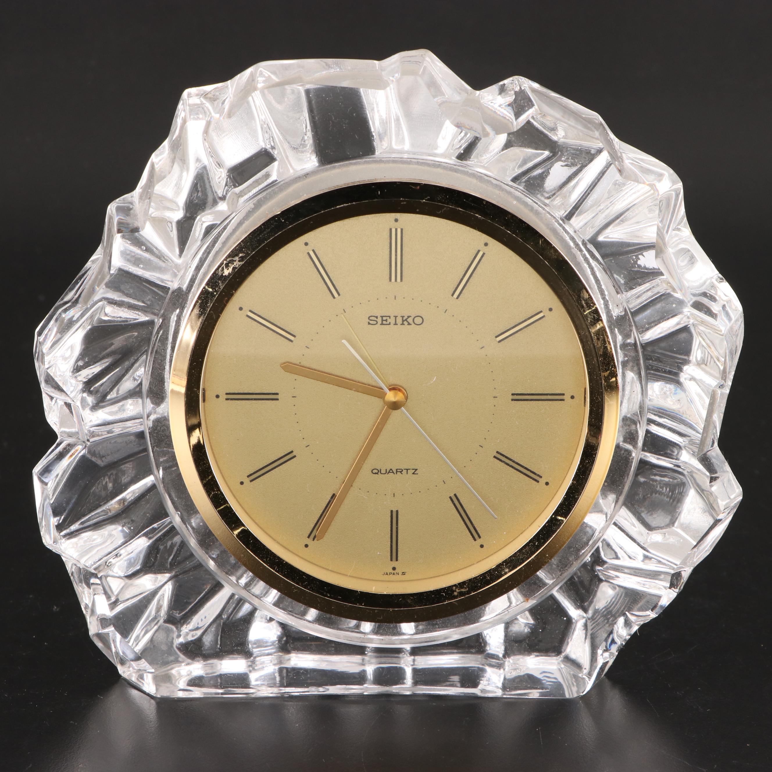 Seiko and Waterford Crystal Desk Clocks EBTH