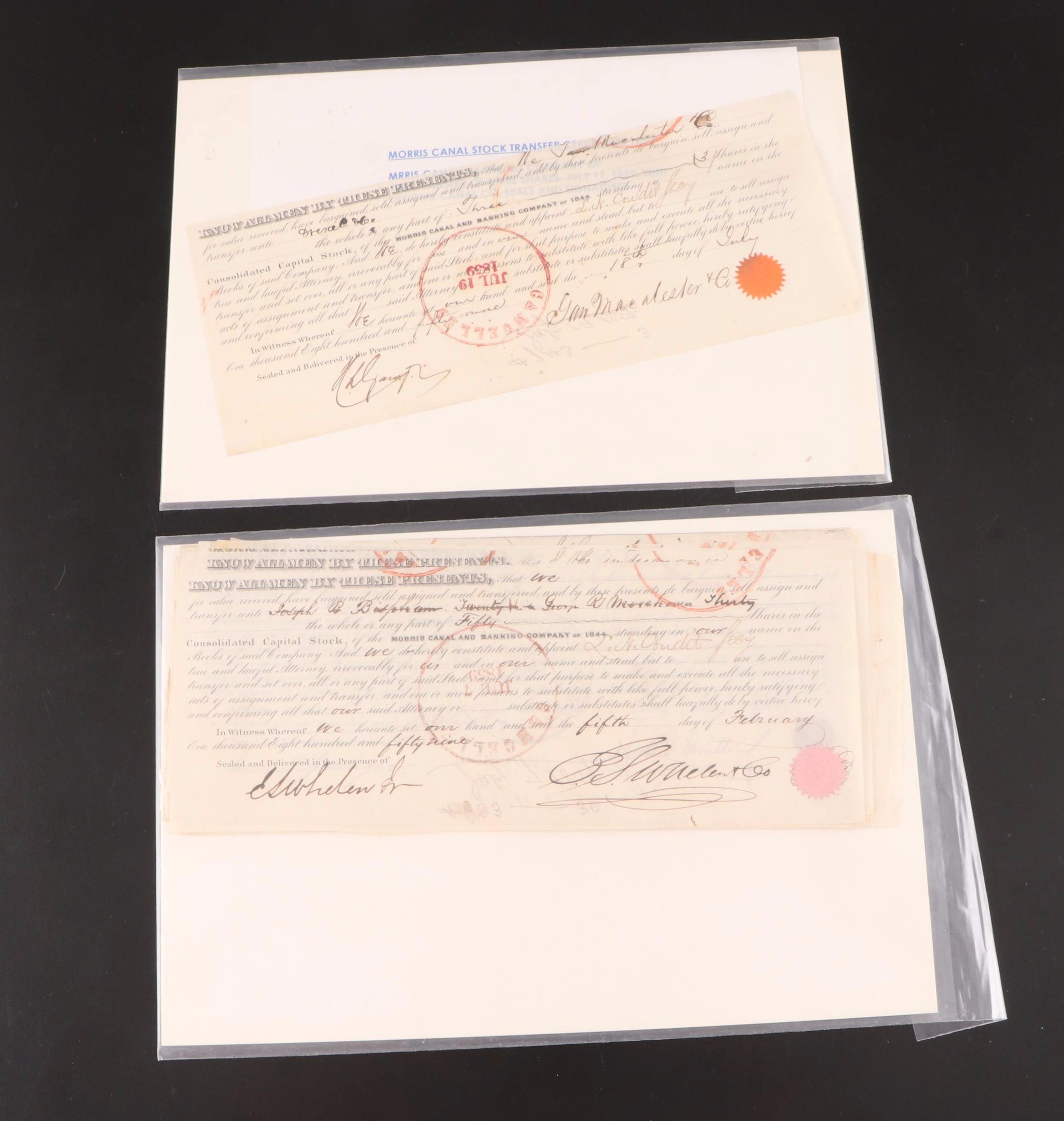 Colonial America with Other Bank Checks, Invoices, Waybill and More Documents