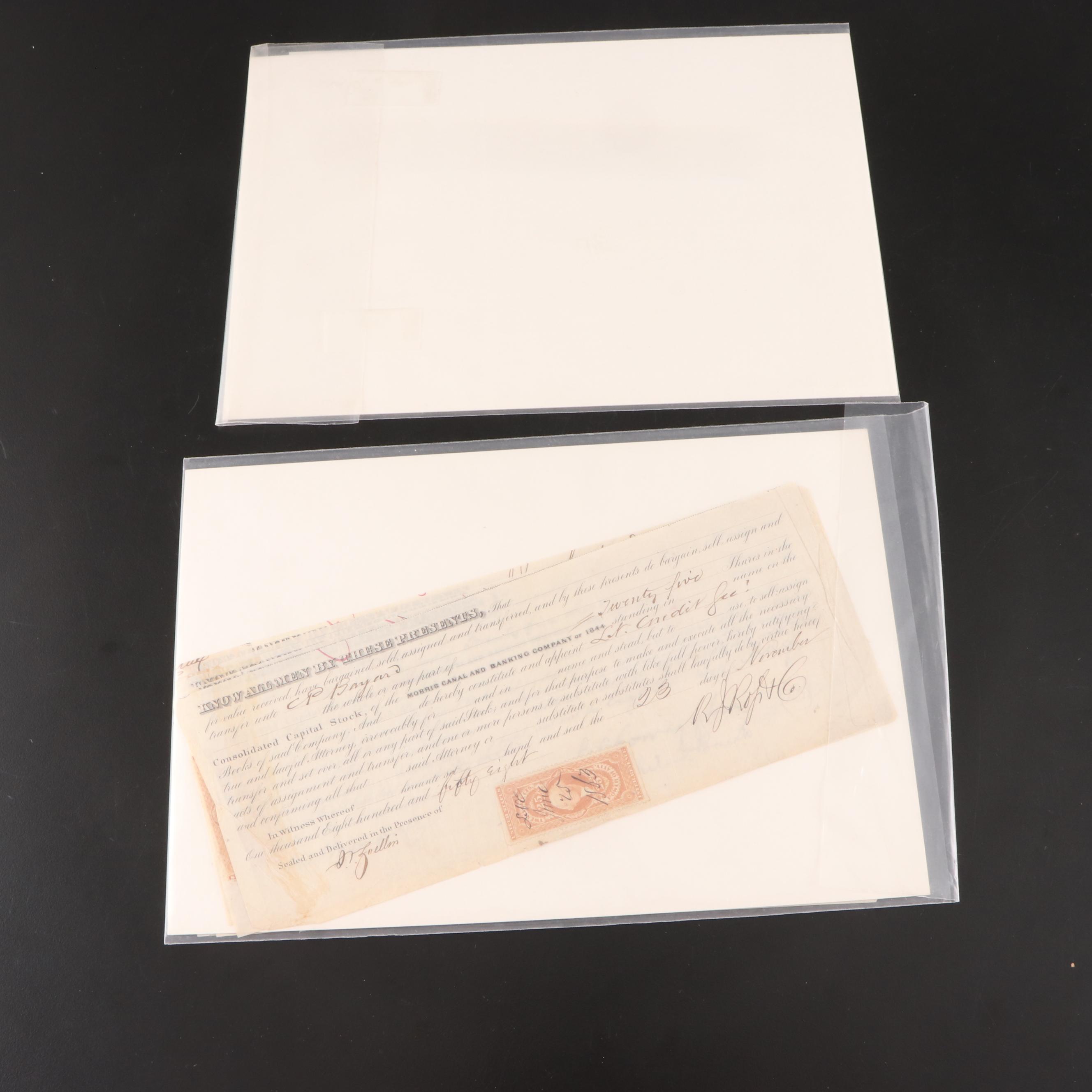 Colonial America with Other Bank Checks, Invoices, Waybill and More Documents