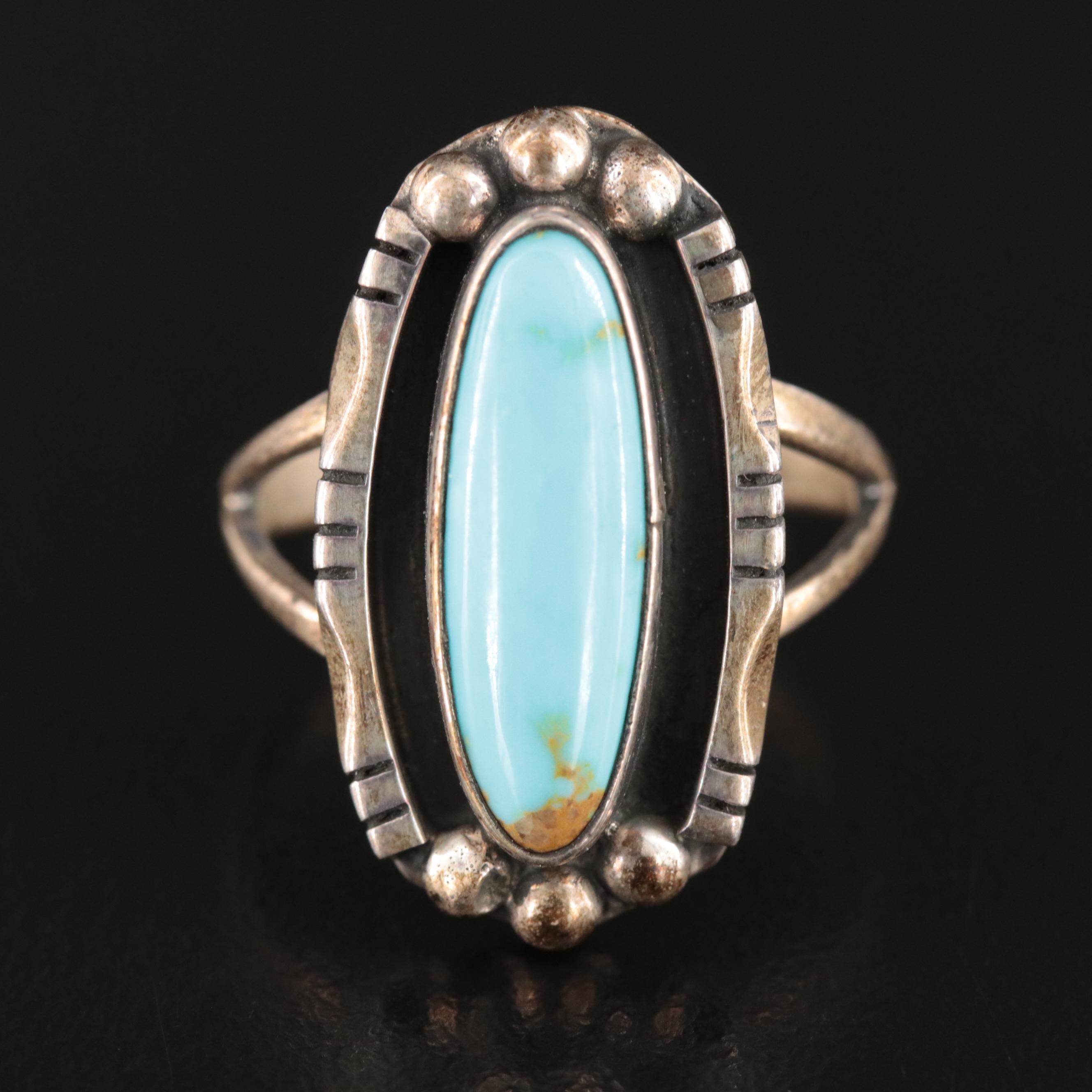 Leroy Begay Navajo Diné Sterling Faux Turquoise Ring