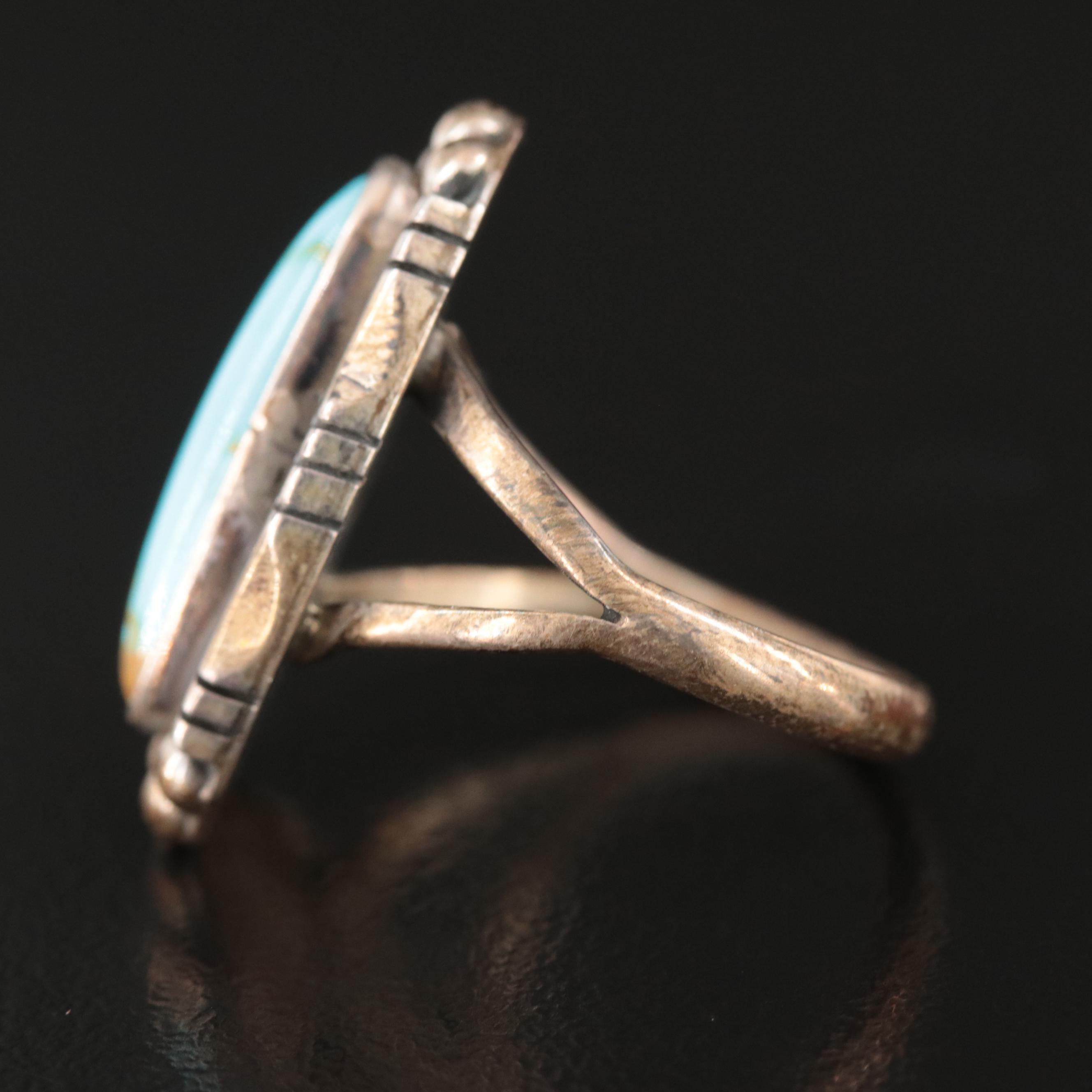 Leroy Begay Navajo Diné Sterling Faux Turquoise Ring