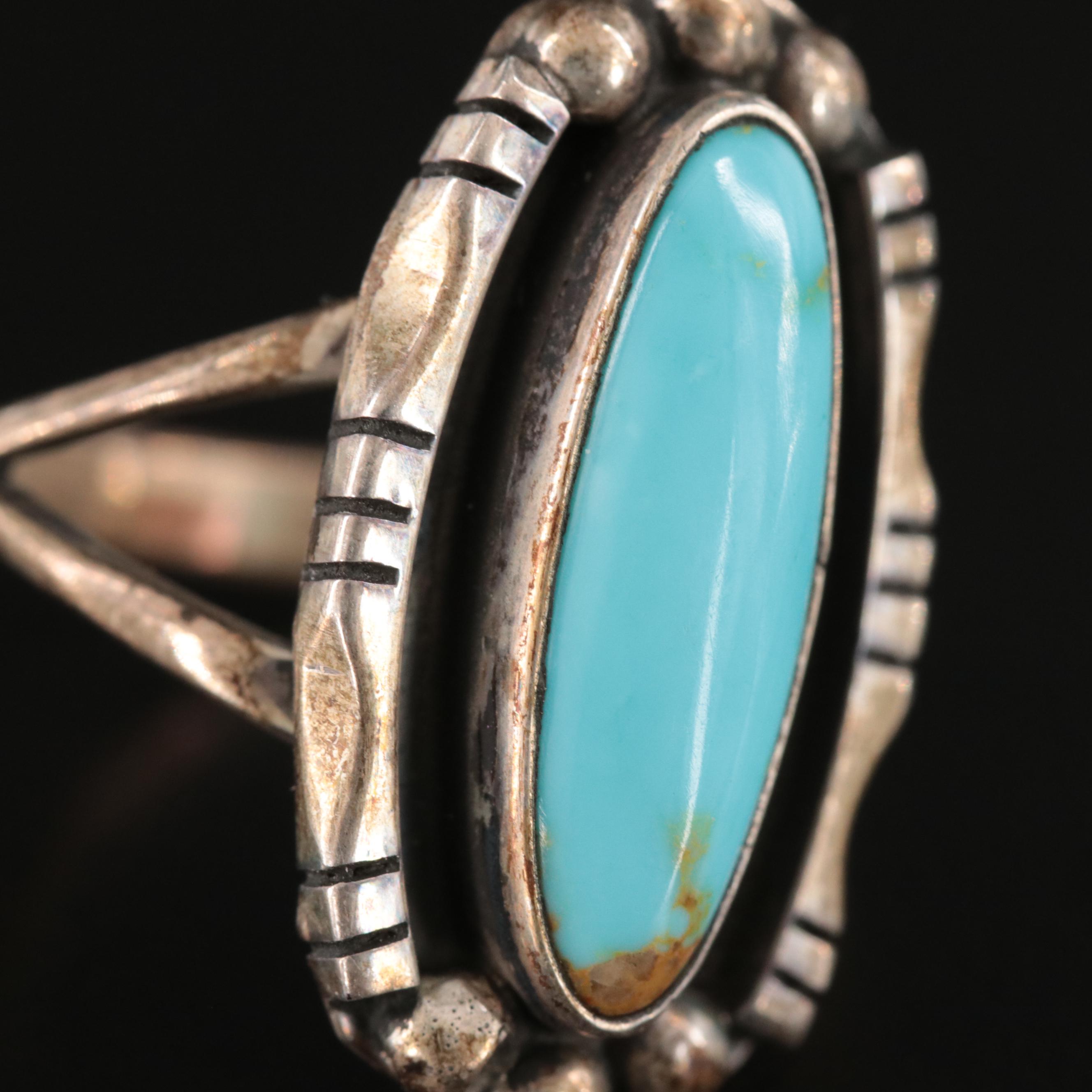 Leroy Begay Navajo Diné Sterling Faux Turquoise Ring