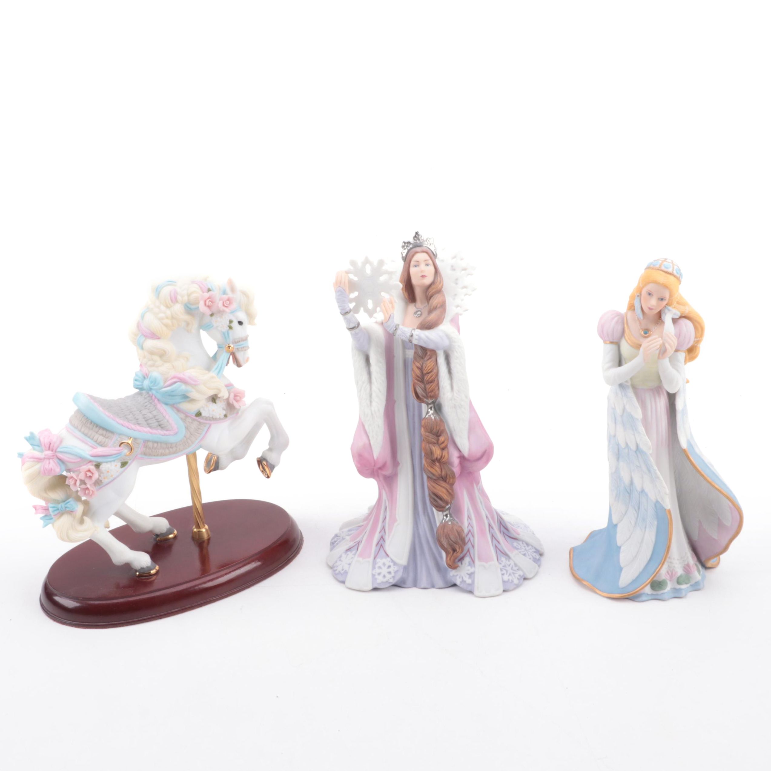 Lenox Carousel Horse and Legendary Princesses Porcelain Figurines