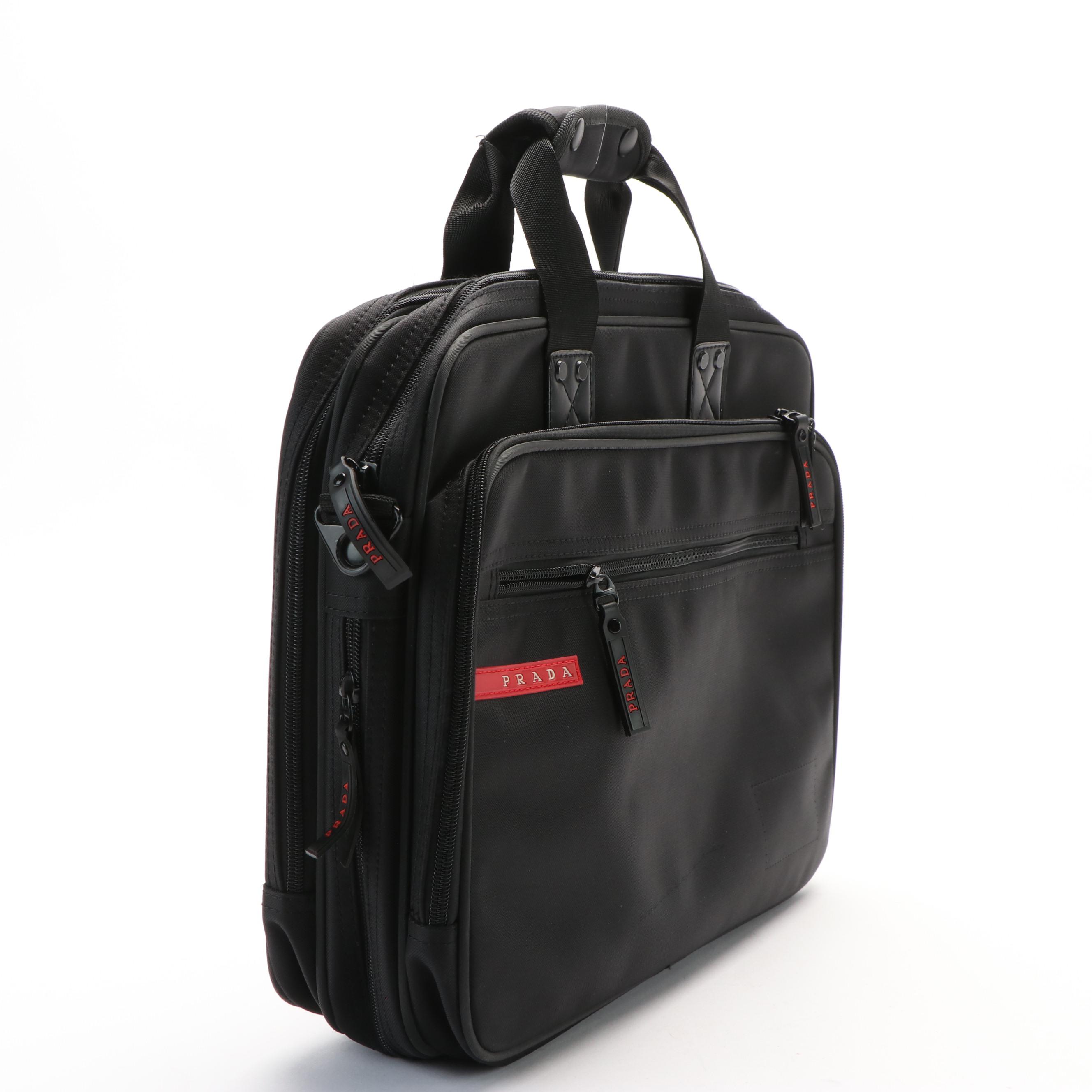 Prada Black Nylon Laptop Brief Case