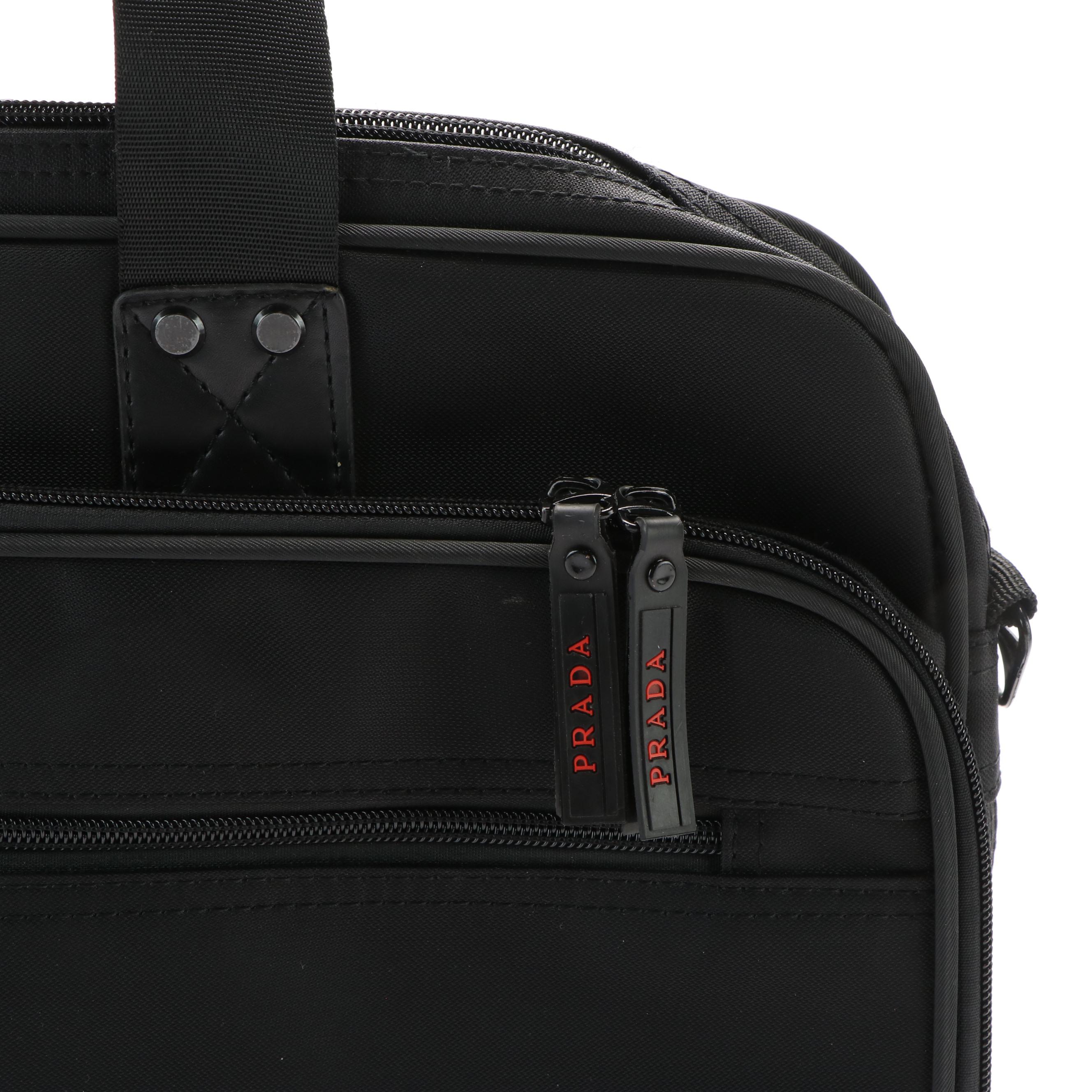 Prada Black Nylon Laptop Brief Case