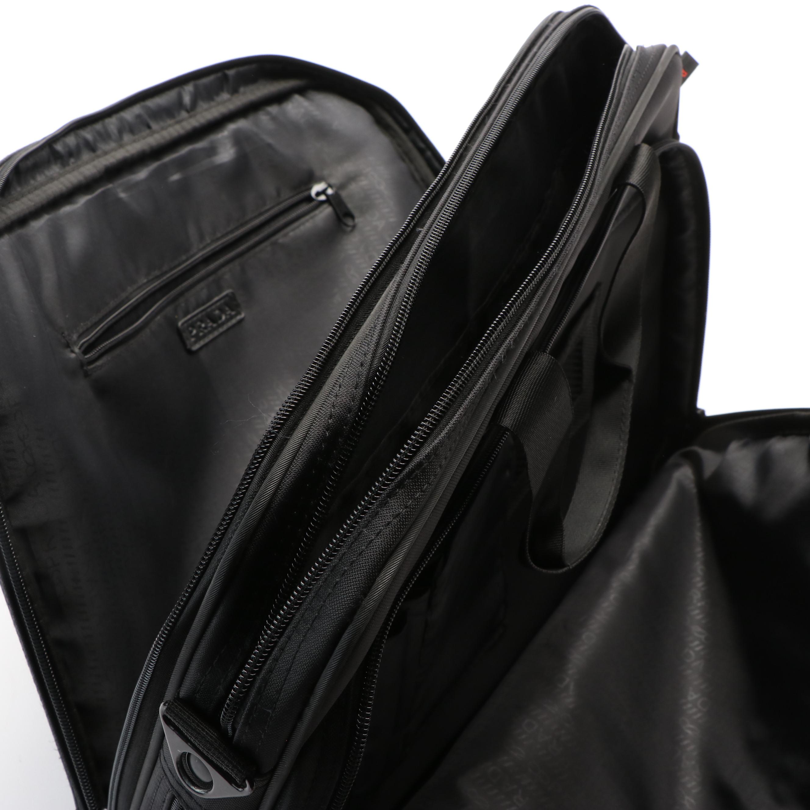 Prada Black Nylon Laptop Brief Case