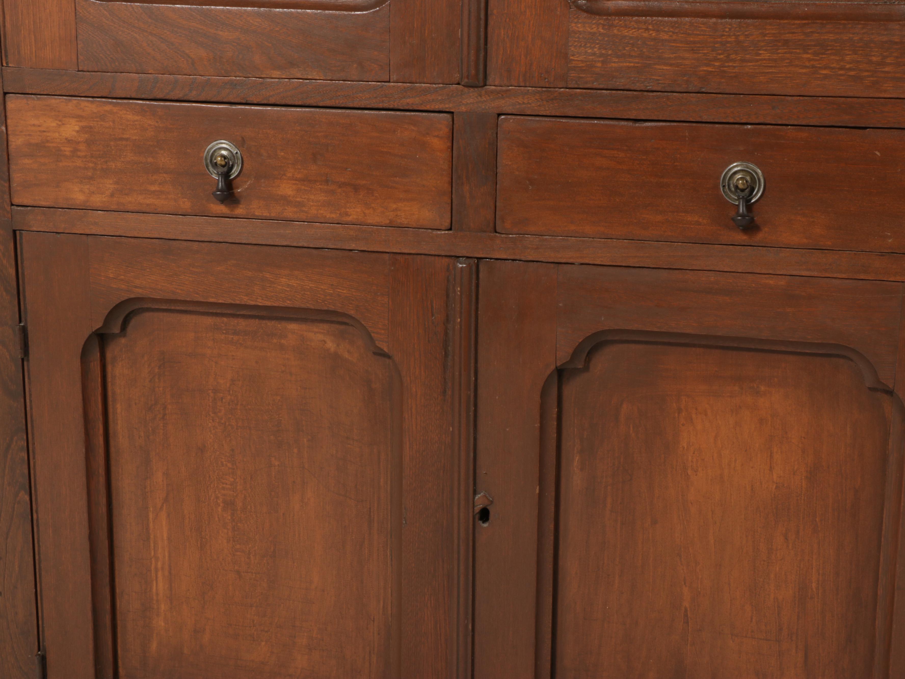 Primitive Walnut Linen Cabinet, Late 19th Century
