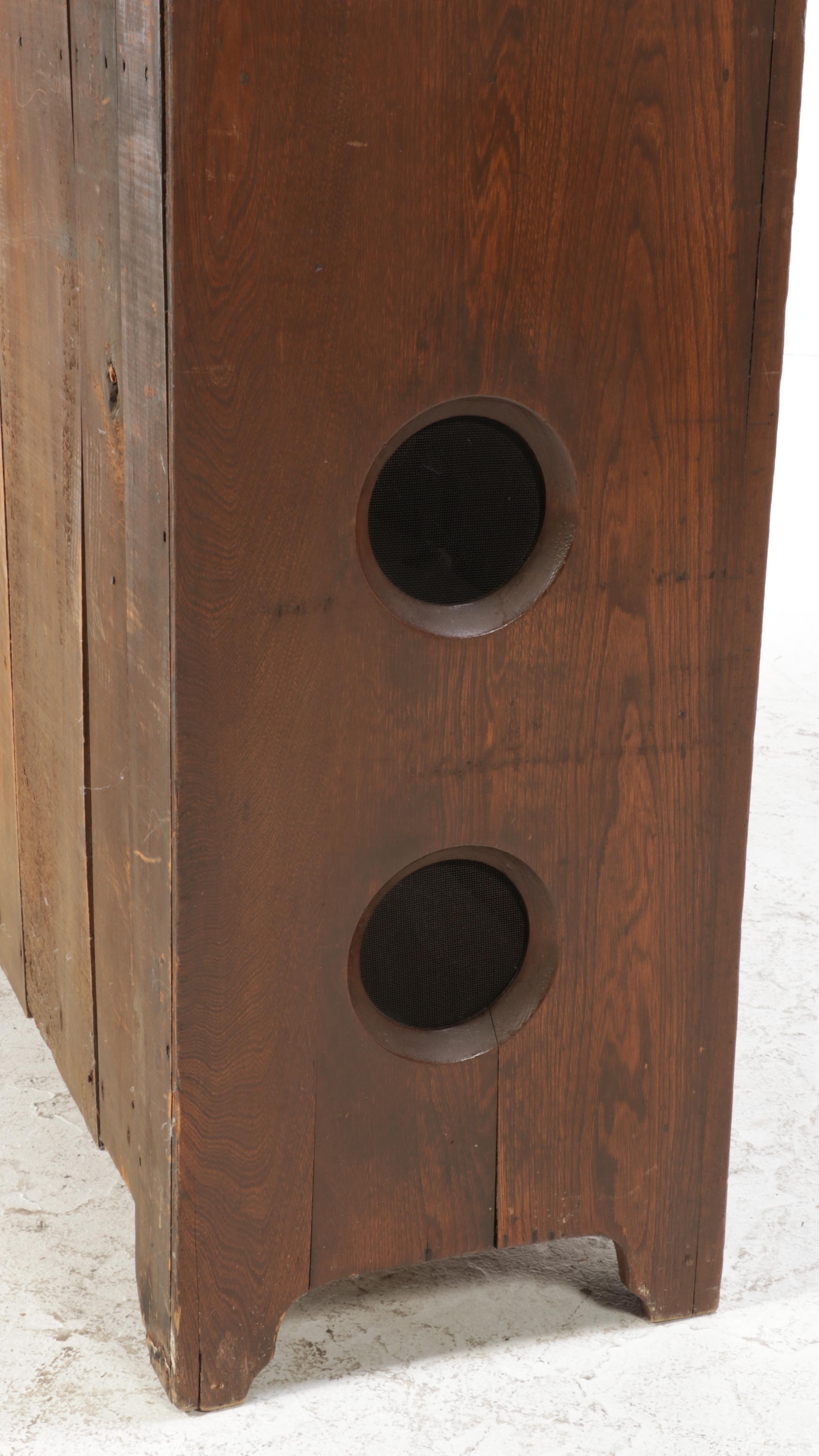 Primitive Walnut Linen Cabinet, Late 19th Century