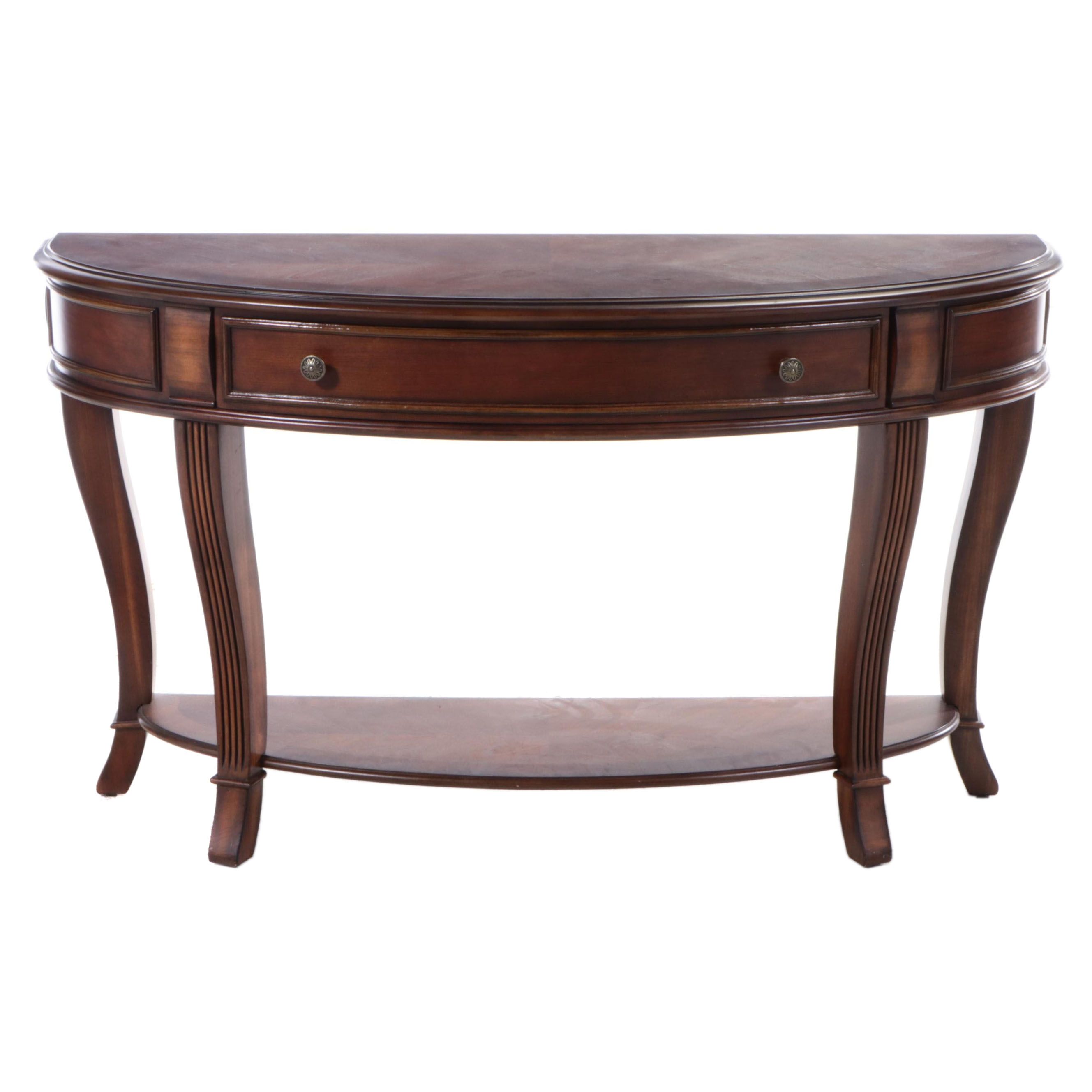 Hooker Furniture "Brookhaven" Cherrywood-Veneered Demilune Console Table