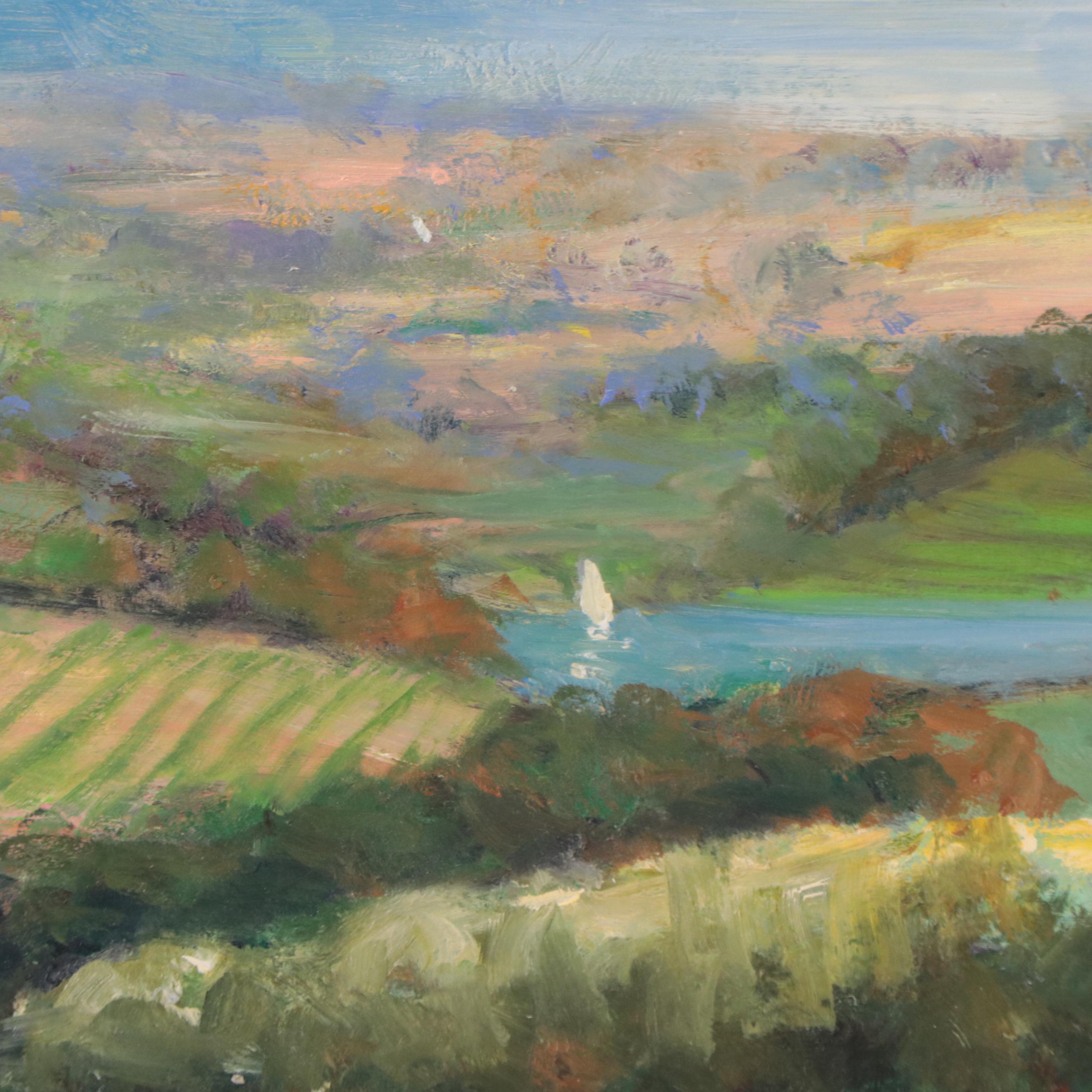 Nino Pippa Oil Painting "Wine Country Tuscany Arno Valley," 2016