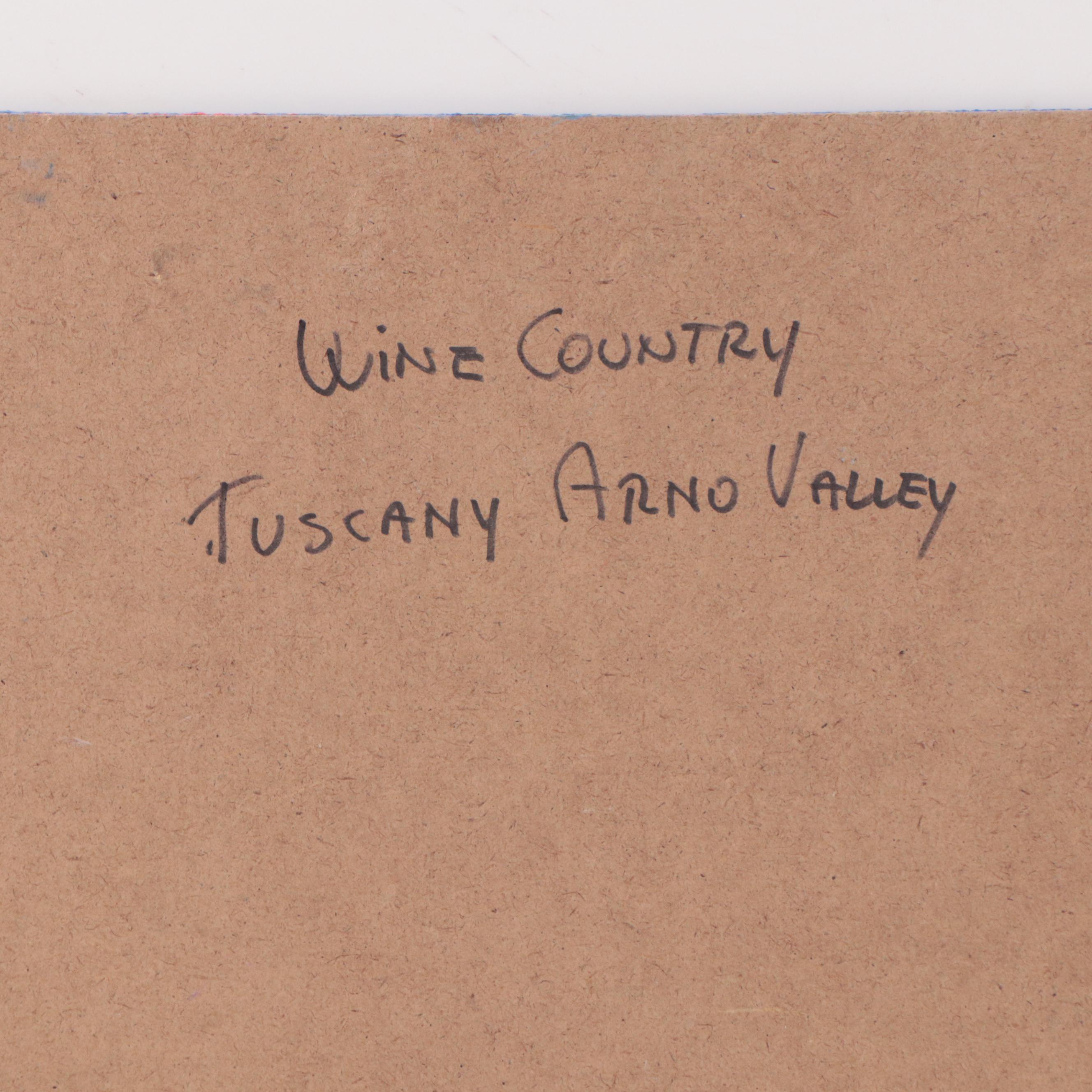 Nino Pippa Oil Painting "Wine Country Tuscany Arno Valley," 2016
