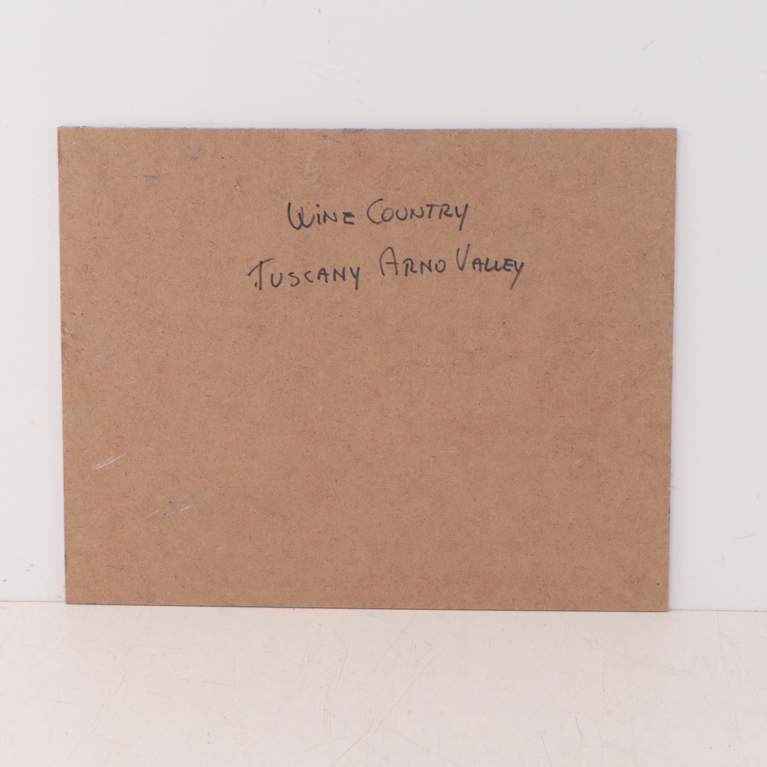 Nino Pippa Oil Painting "Wine Country Tuscany Arno Valley," 2016