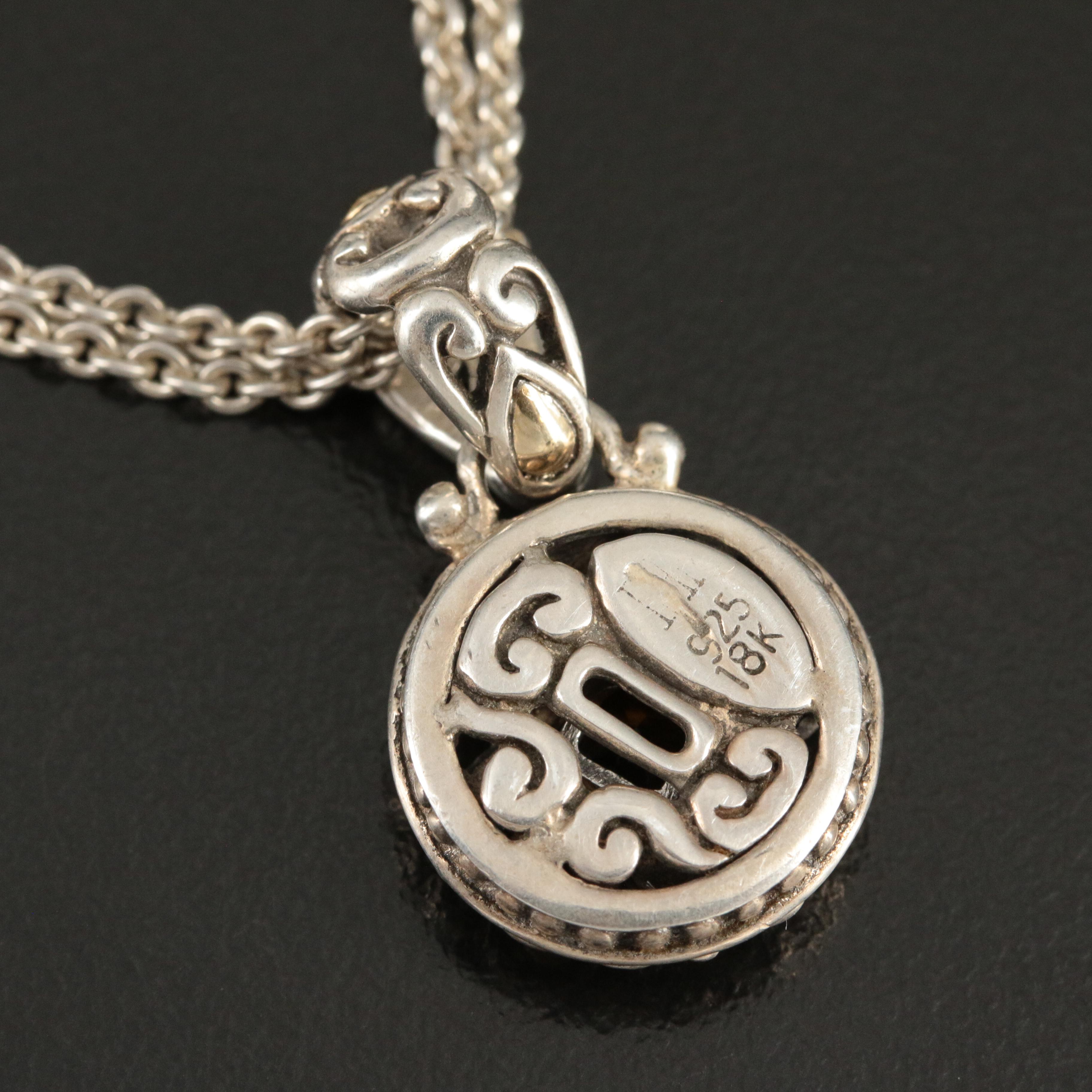 John Hardy "Batu" Sterling and Citrine Pendant Necklace