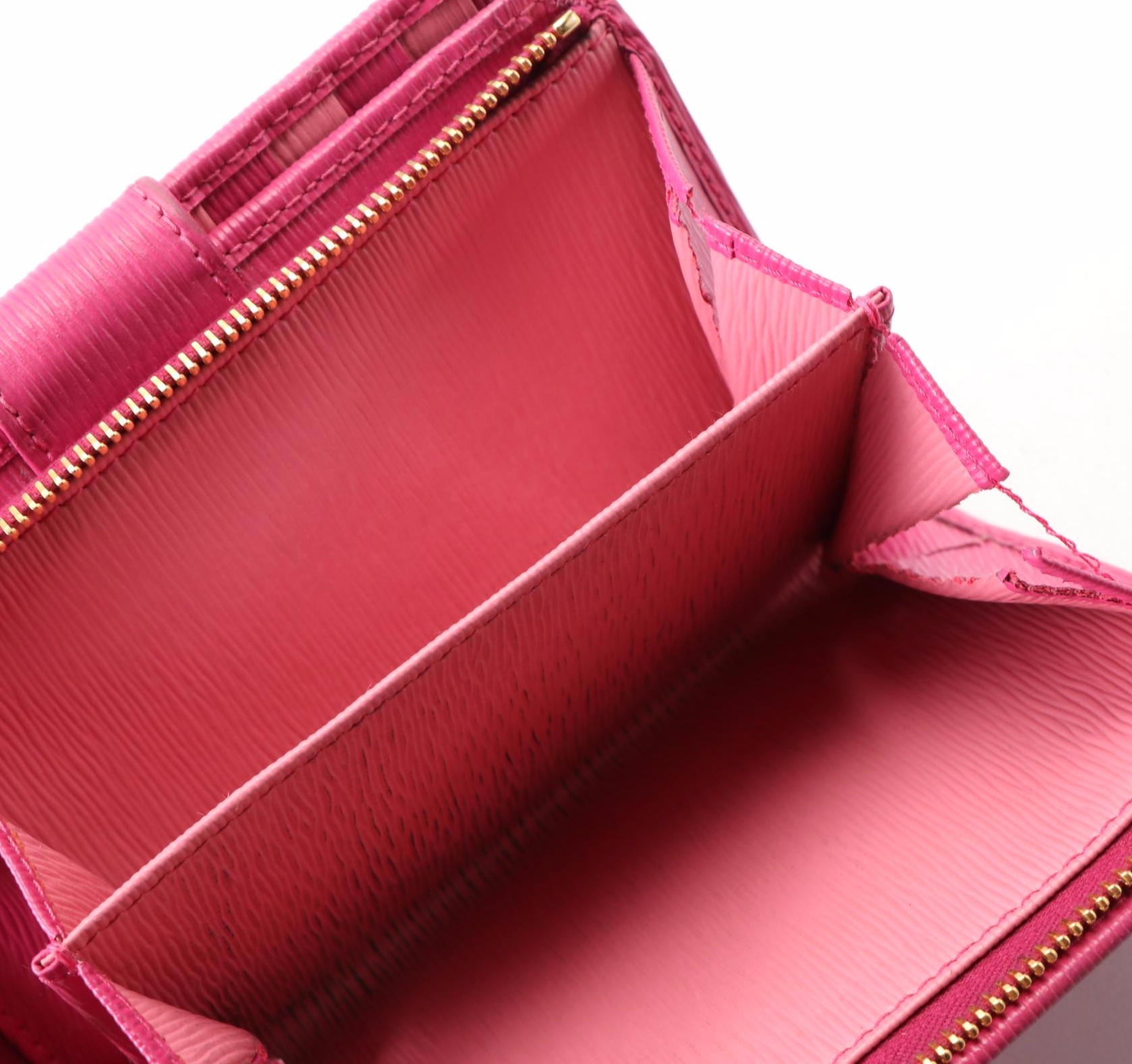 Prada Saffiano Leather Zip-Around Compact Wallet