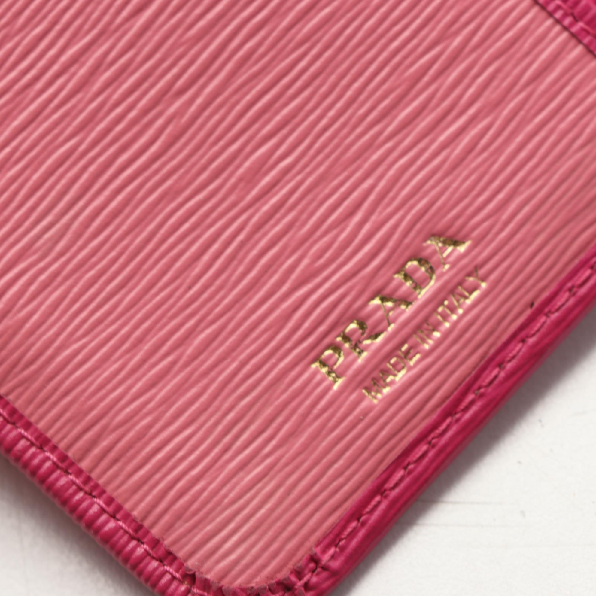 Prada Saffiano Leather Zip-Around Compact Wallet