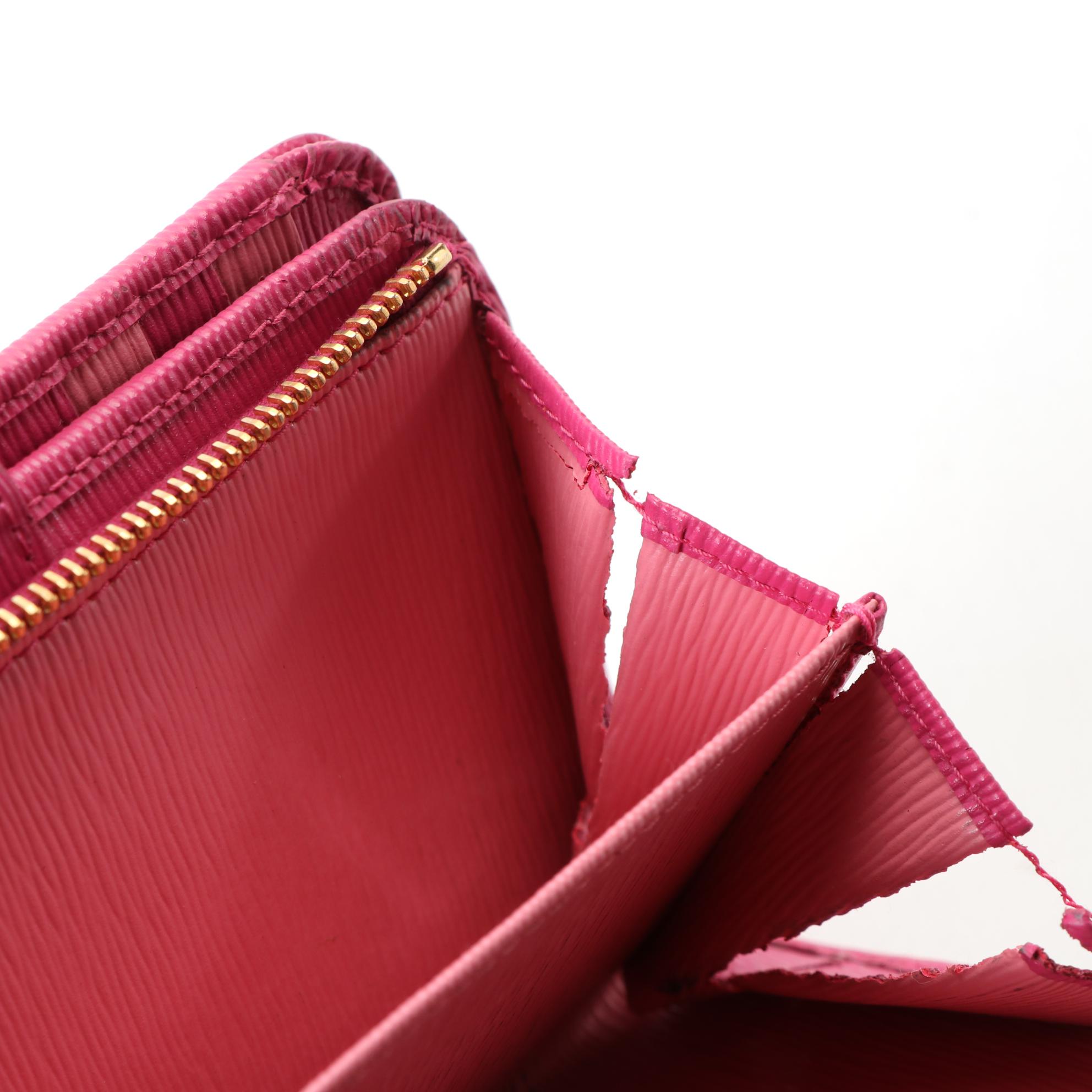 Prada Saffiano Leather Zip-Around Compact Wallet