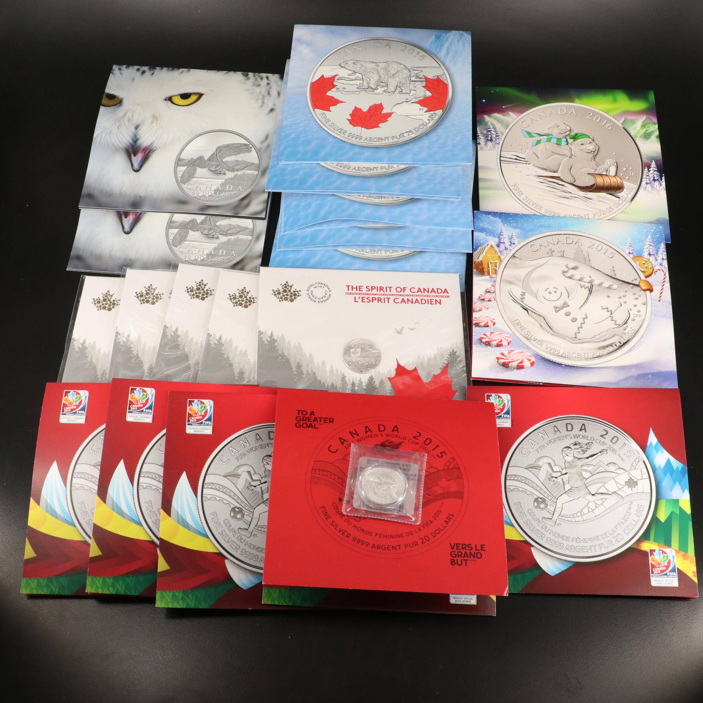 Group of Twenty Silver Canadian Commemorative Coins