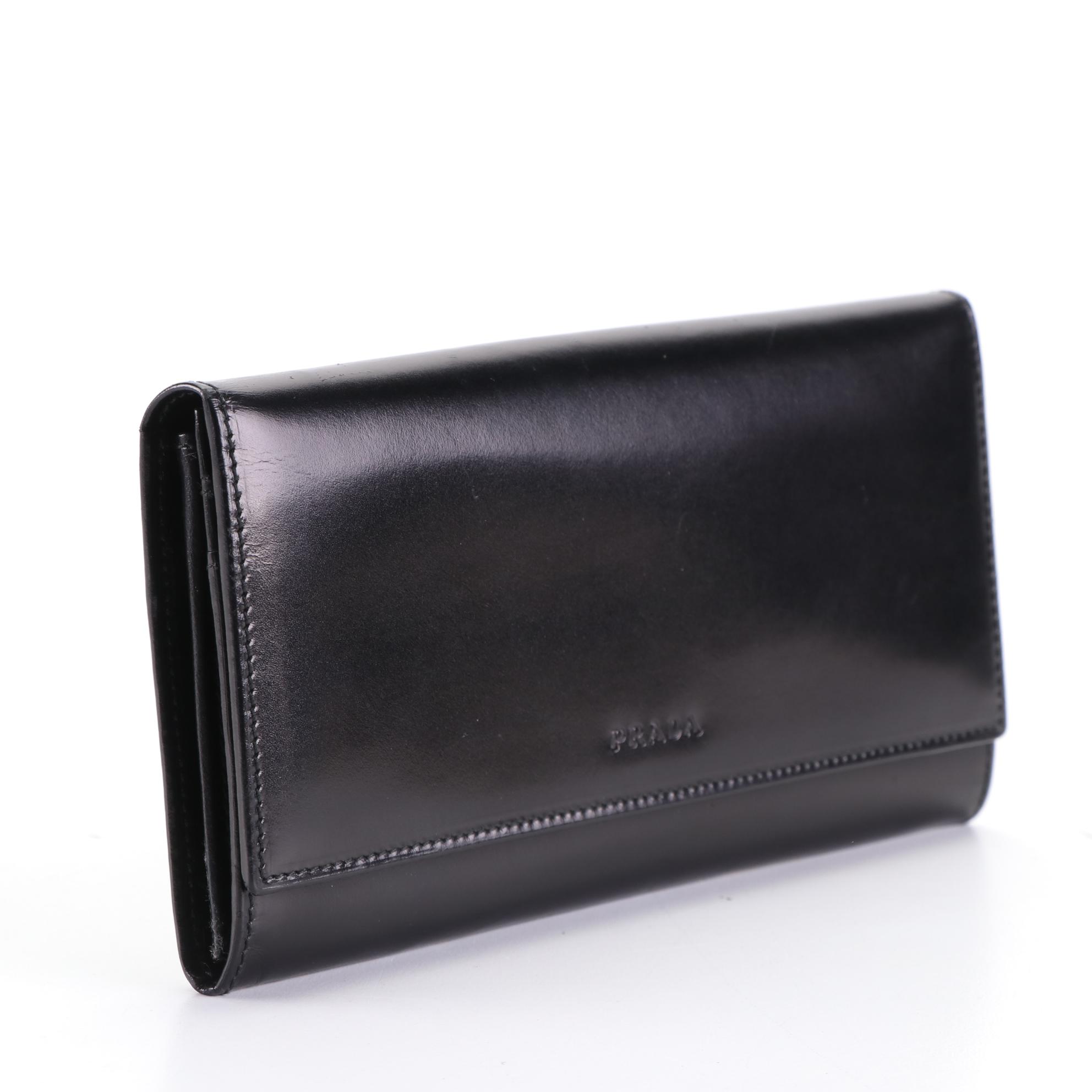 Prada Leather Long Wallet with Box